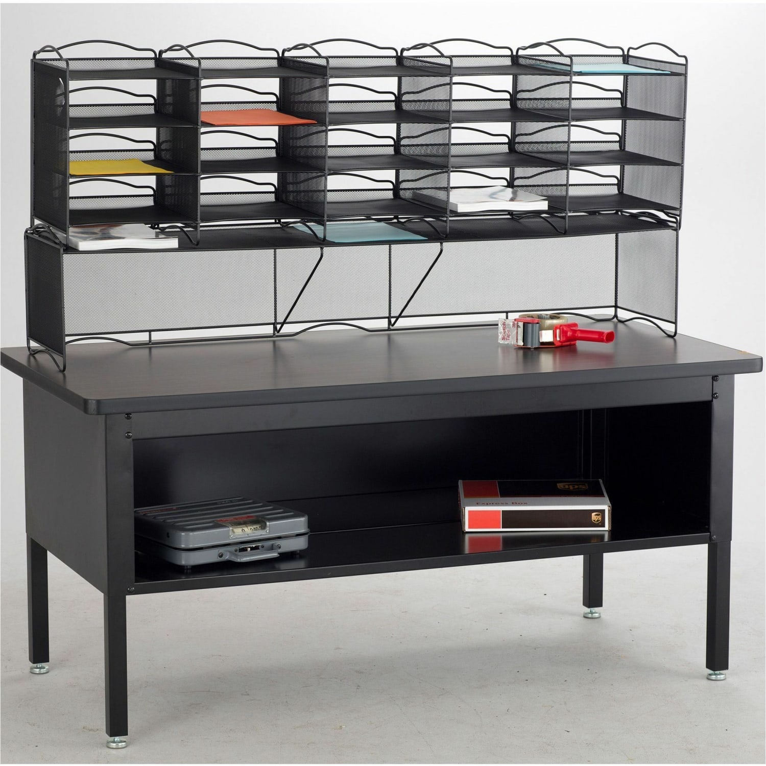 Safco Onyx Mesh 12-Compartment Literature Organizer, Black - Image 5