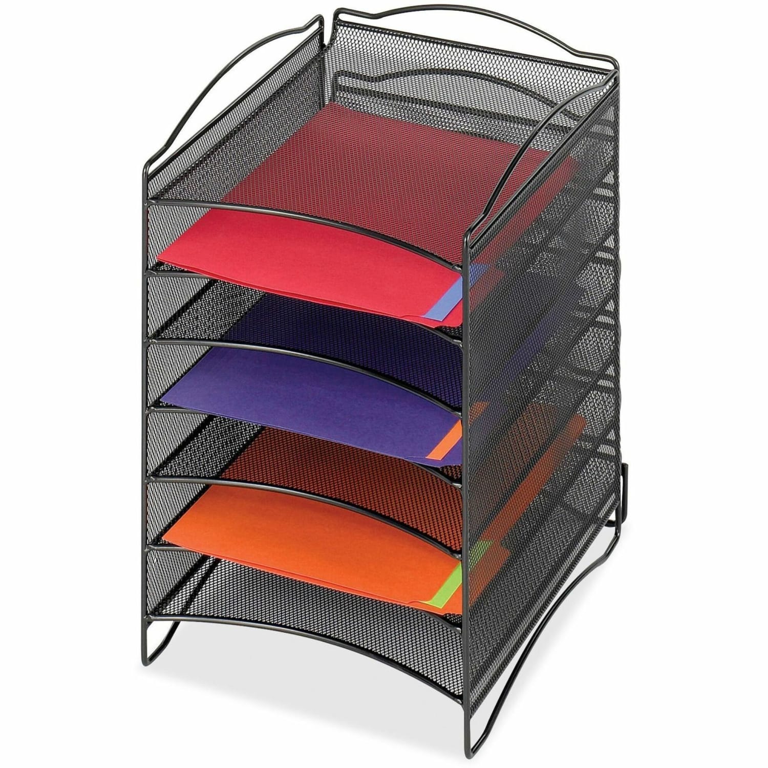Safco Onyx 6-Compartment Mesh Literature Organizer, Black - Image 3