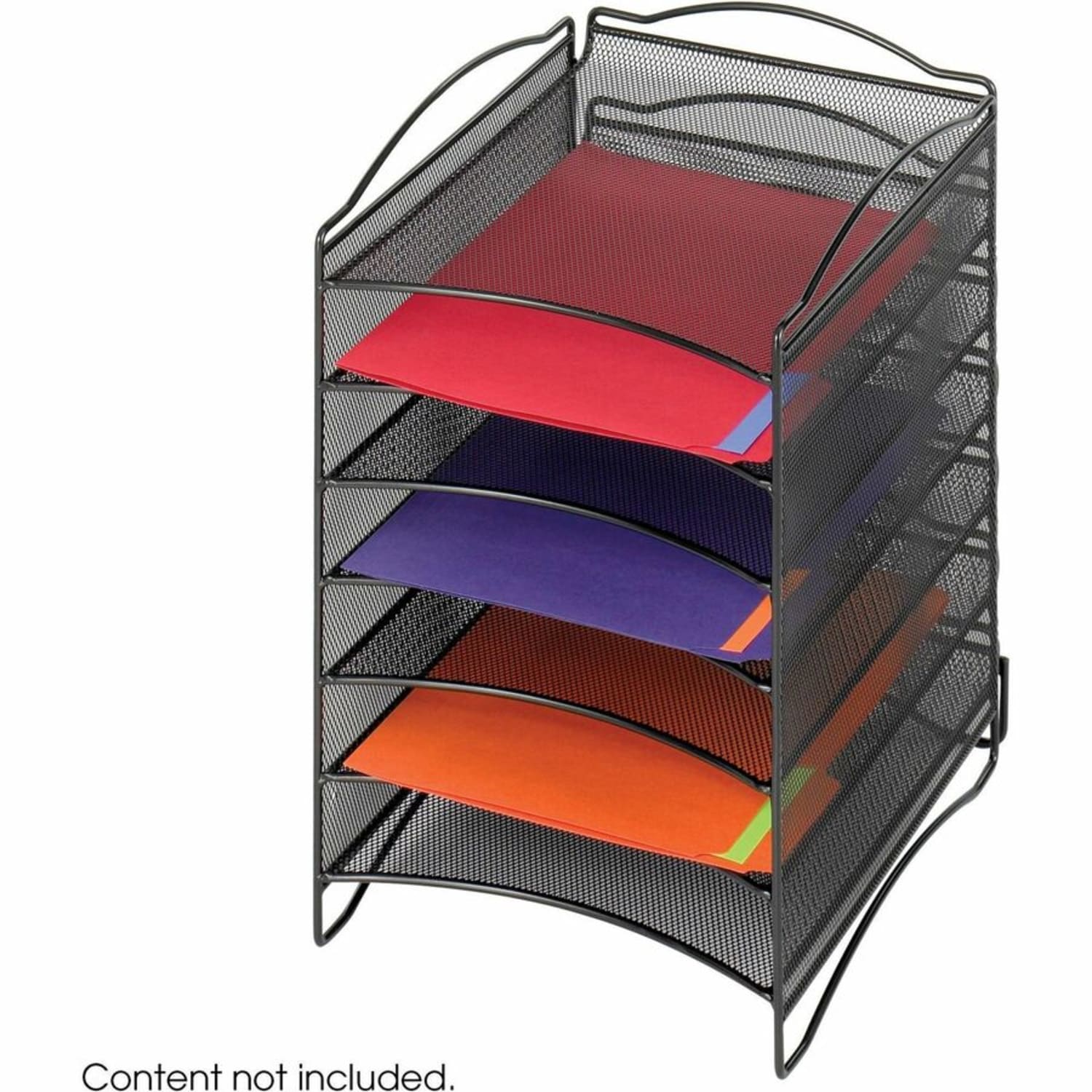Safco Onyx 6-Compartment Mesh Literature Organizer, Black - Image 4
