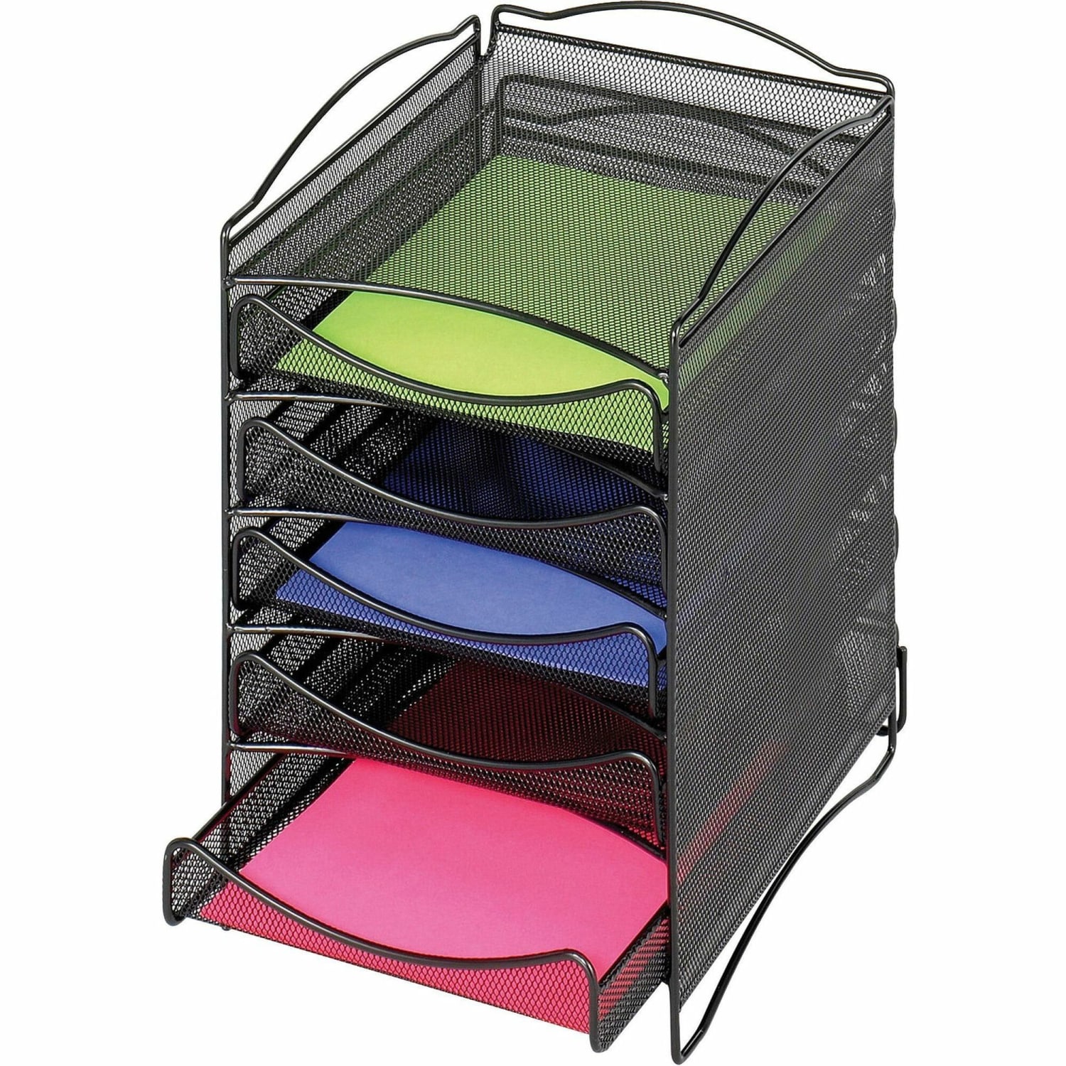 Safco Onyx 5-Drawer Mesh Literature Organizer, Black - Image 3