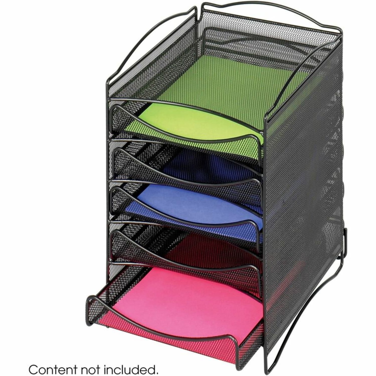 Safco Onyx 5-Drawer Mesh Literature Organizer, Black - Image 4