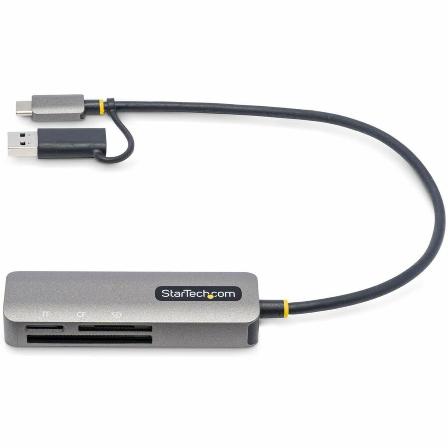 StarTech.com USB 3.0 Multi-Media Memory Card Reader, SD/microSD/CompactFlash, USB-C 5Gbps External Card Reader with Attached USB-A Adapter - Image 3
