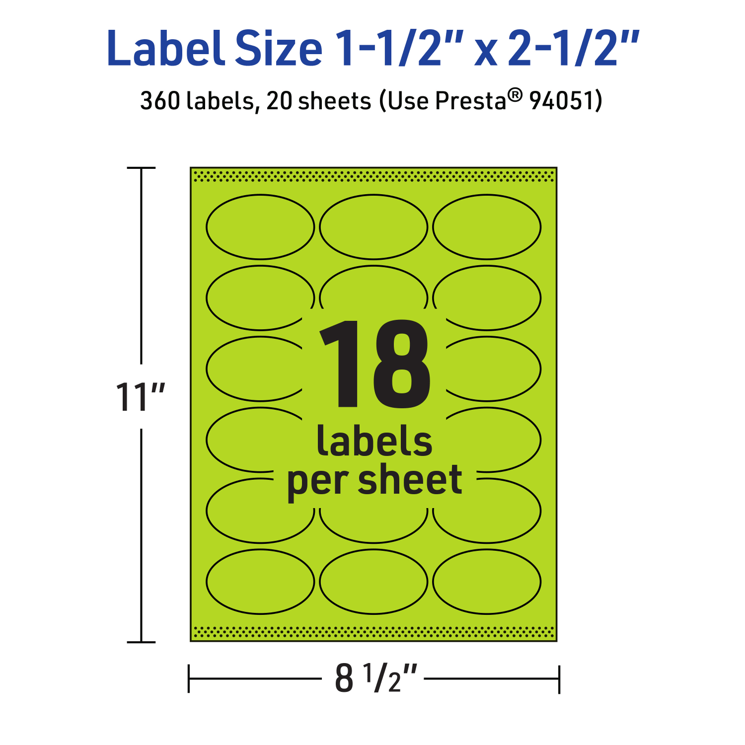 Avery Printable Labels With Sure Feed Technology, 94051-BGP20, Oval, 1-1/2in x 2-1/2in, Matte Bright Green, Pack of 360 - Image 6
