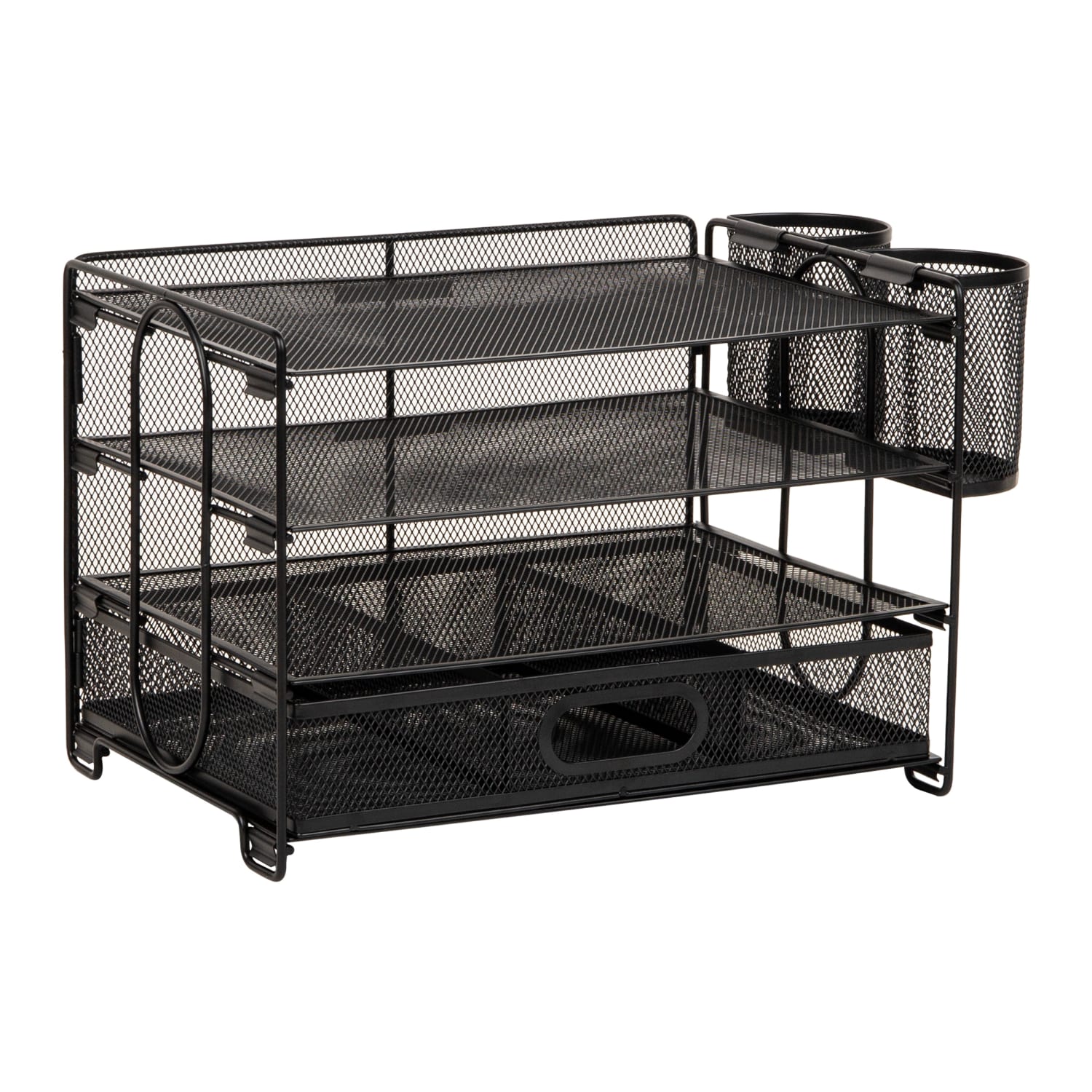 Mind Reader Mesh Desk Organizer, 9inH x 9-1/4inW X 12-3/4inD, Black - Image 5