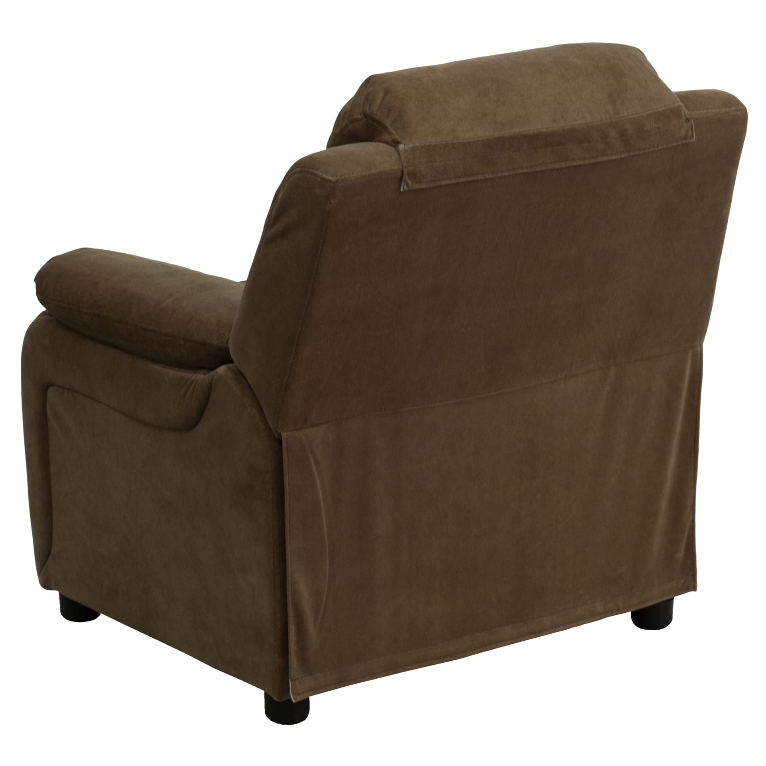 Flash Furniture Deluxe Padded Contemporary Microfiber Kids Recliner Accent Chair With Storage Arms Brown PopularChairscom