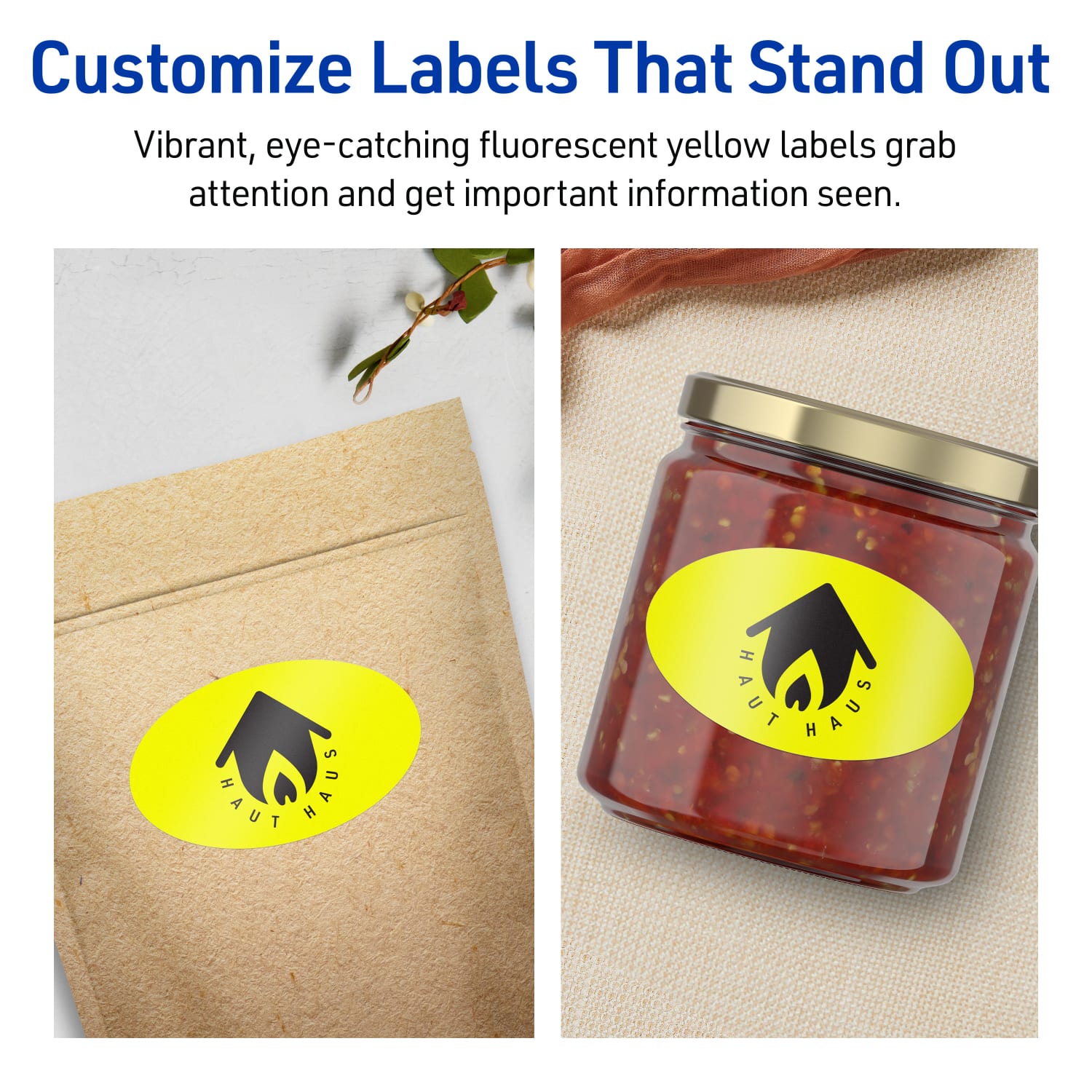 Avery Print-To-The-Edge Labels With Sure Feed Technology And Easy Peel, 94056-NYP20, Oval, 2in x 3-1/3in, Matte Neon Yellow, Pack of 160 - Image 4