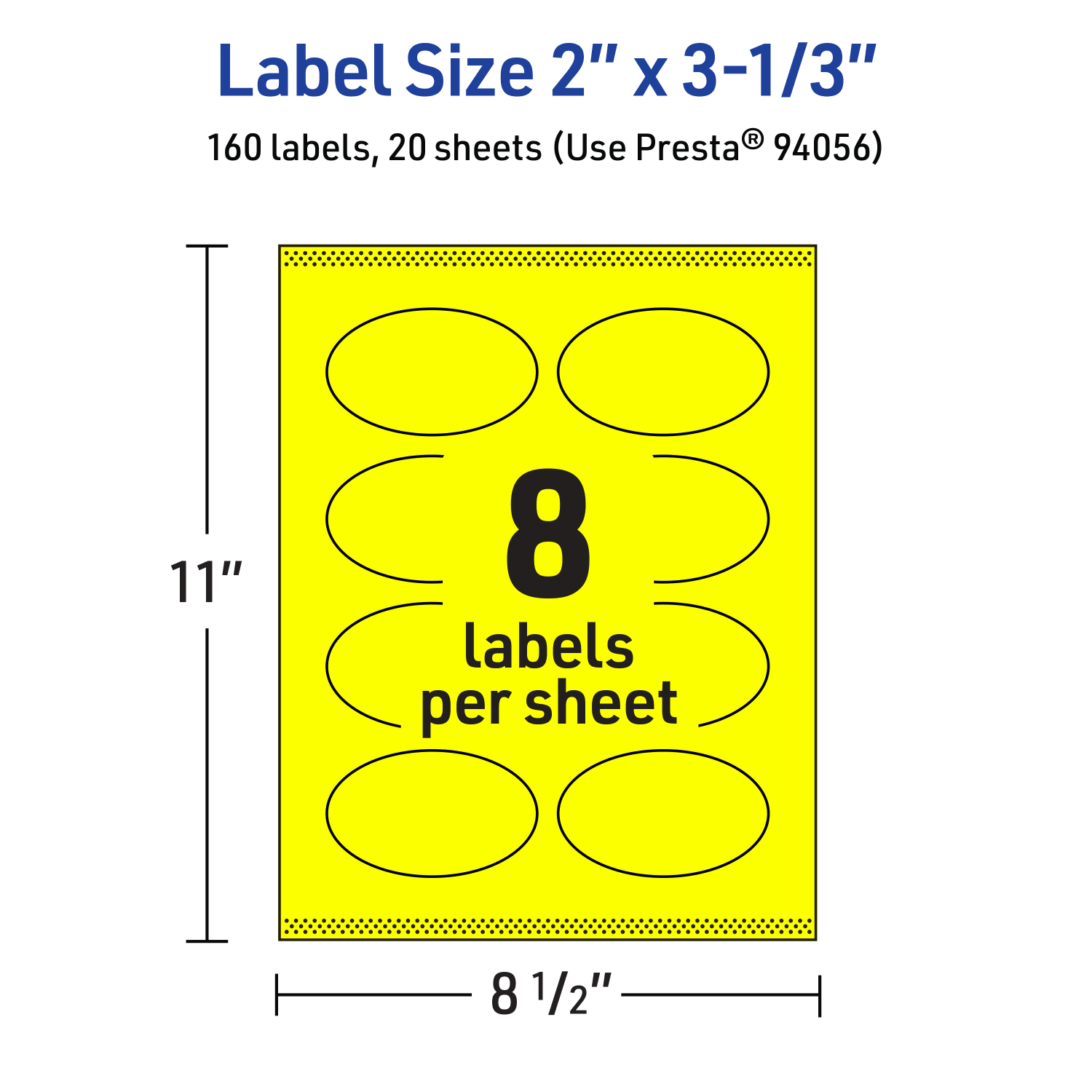 Avery Print-To-The-Edge Labels With Sure Feed Technology And Easy Peel, 94056-NYP20, Oval, 2in x 3-1/3in, Matte Neon Yellow, Pack of 160 - Image 6