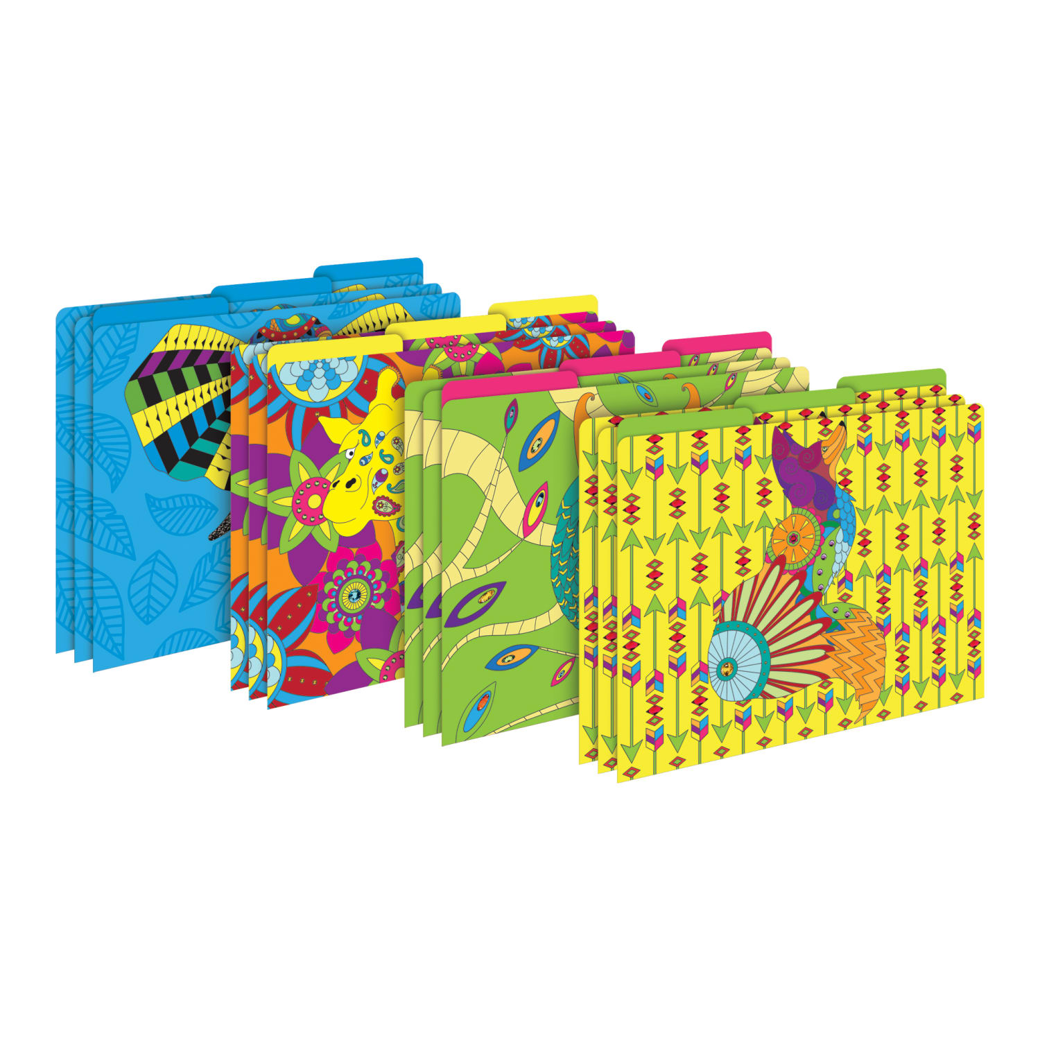 Barker Creek File Folders, Letter Size, Bohemian Animals, Pack Of 12 - Image 3