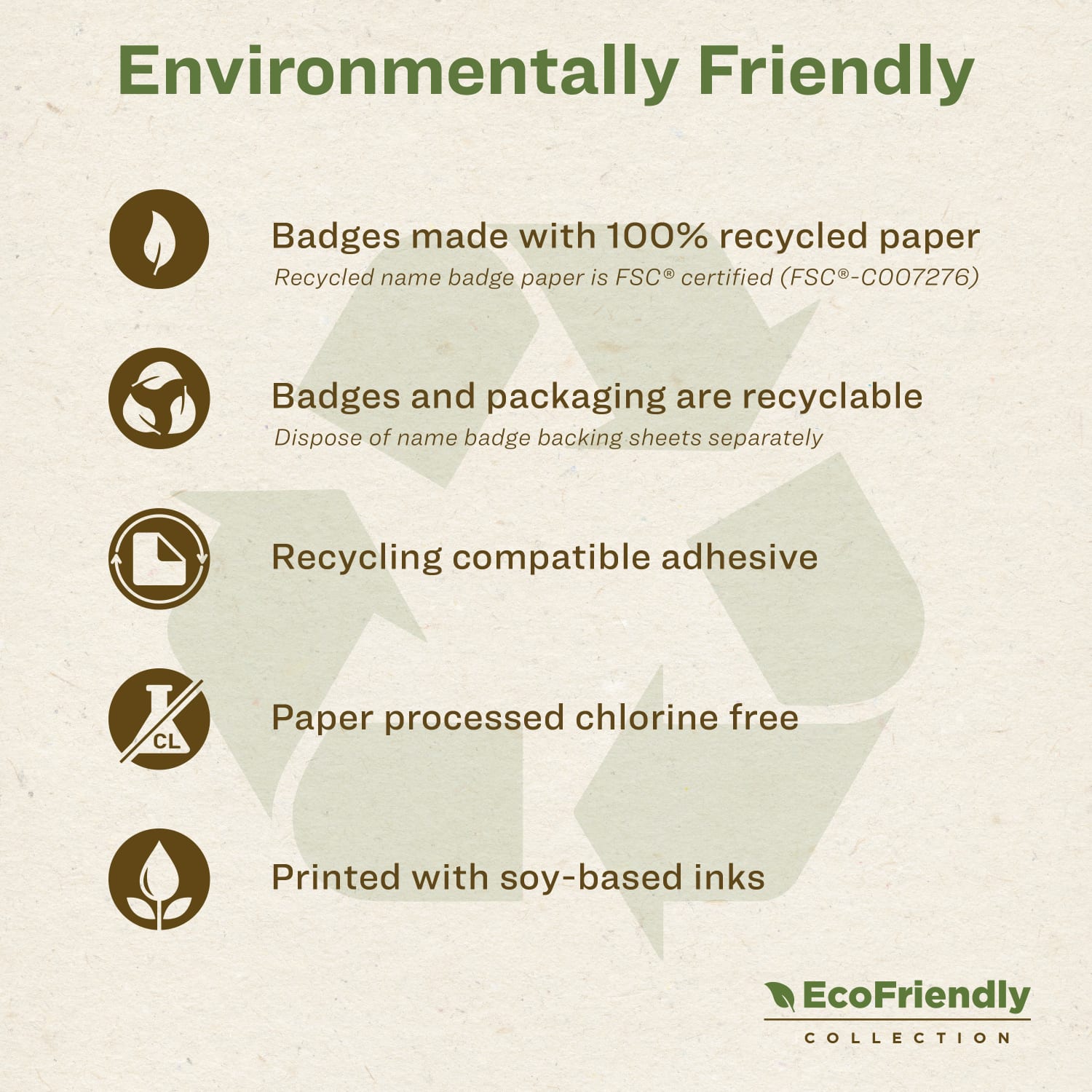 Avery EcoFriendly 100% Recycled Name Badges, 2 1/3in x 3 3/8in, White, Pack Of 400 - Image 5