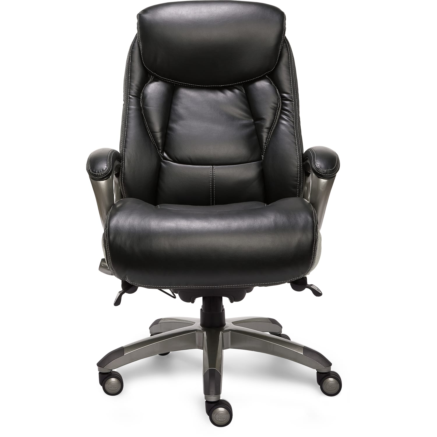 Serta Smart Layers Tranquility Executive Ergonomic Bonded Leather High-Back Chair, Black/Slate - Image 6
