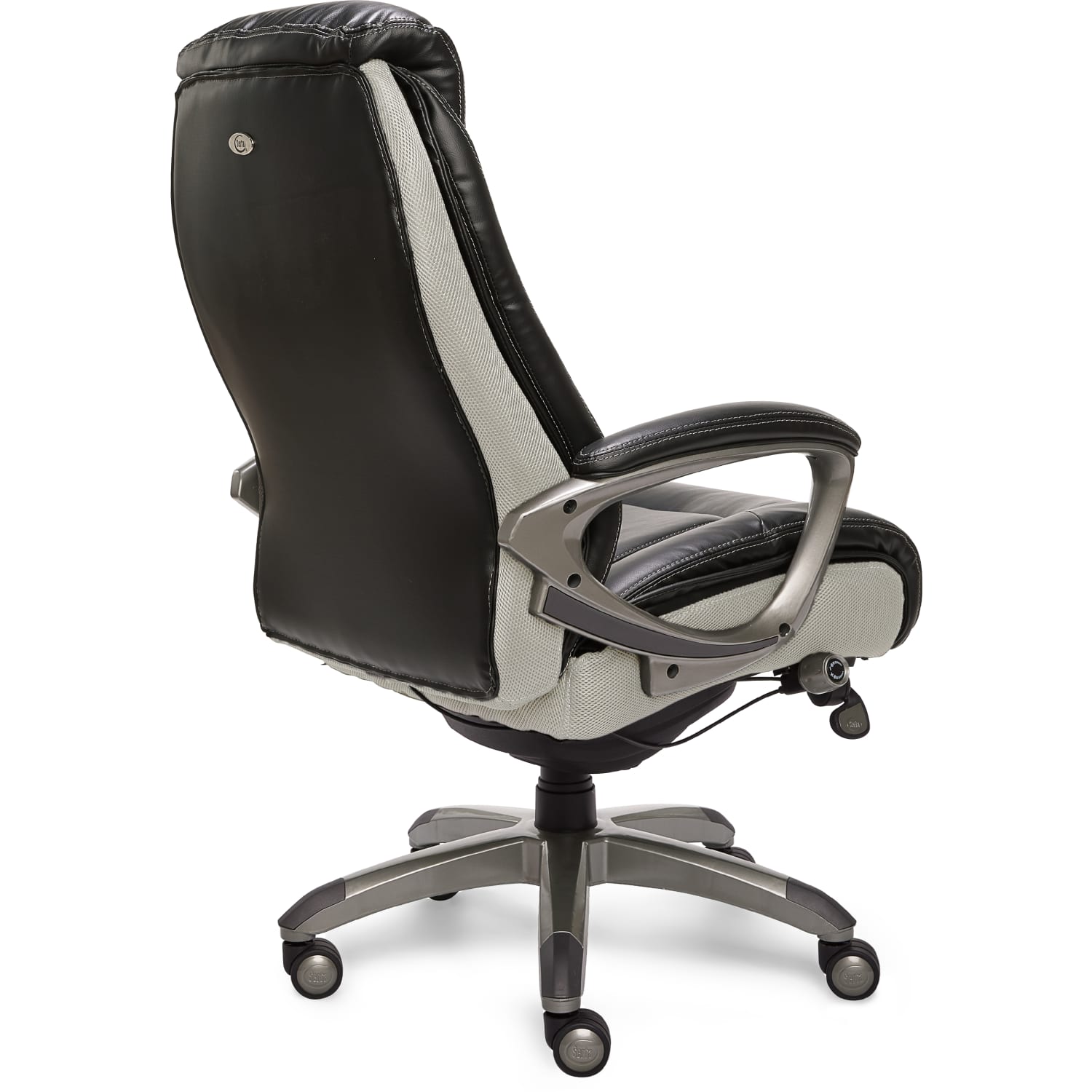 Serta Smart Layers Tranquility Executive Ergonomic Bonded Leather High Back Chair BlackSlate PopularChairscom