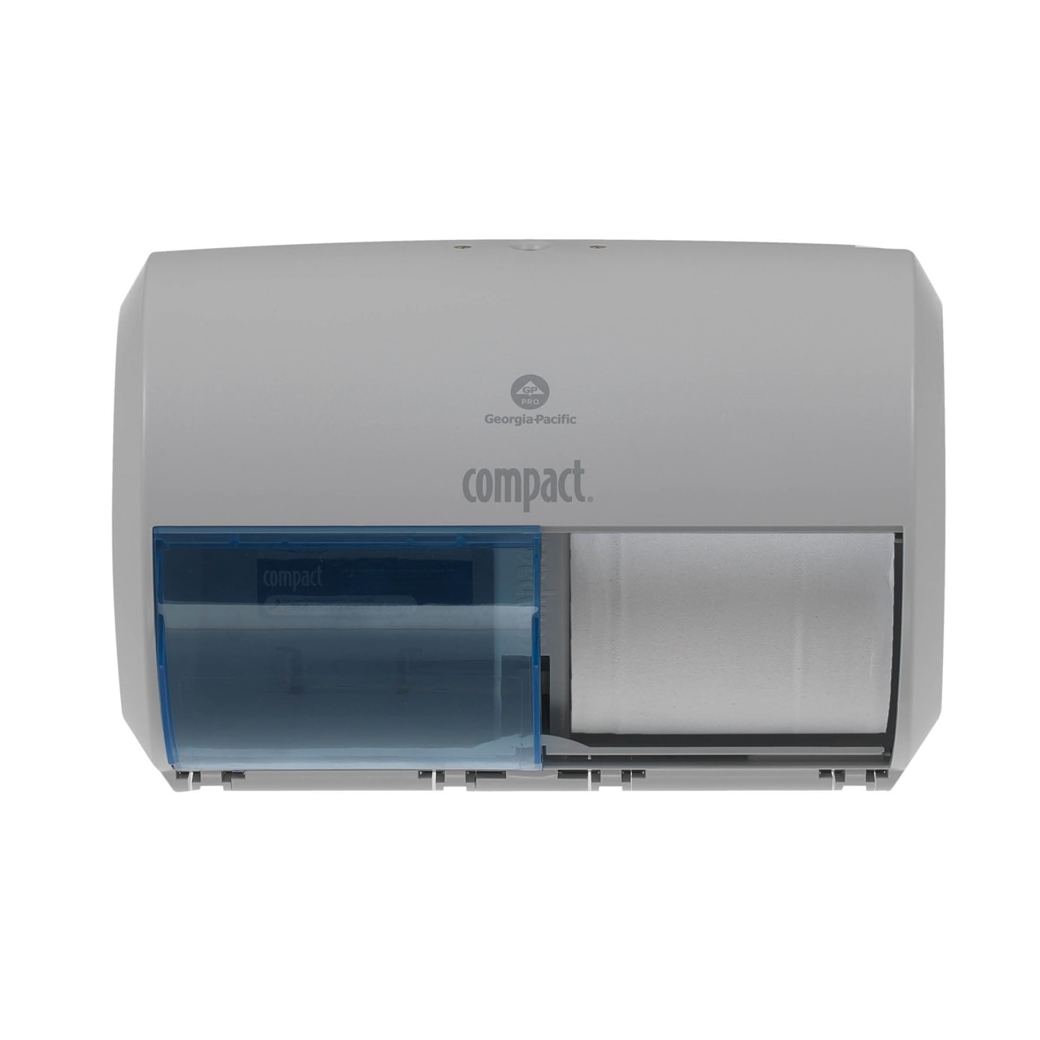Compact by GP PRO 2-Roll Side-by-Side Coreless High-Capacity Toilet Paper Dispenser, Gray - Image 3