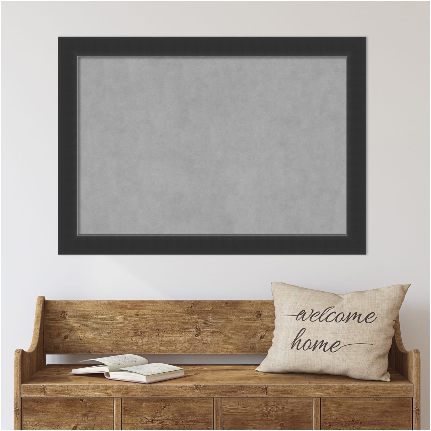 Amanti Art Magnetic Bulletin Board, 41in x 29in, Corvino Black Wood Frame - Image 3