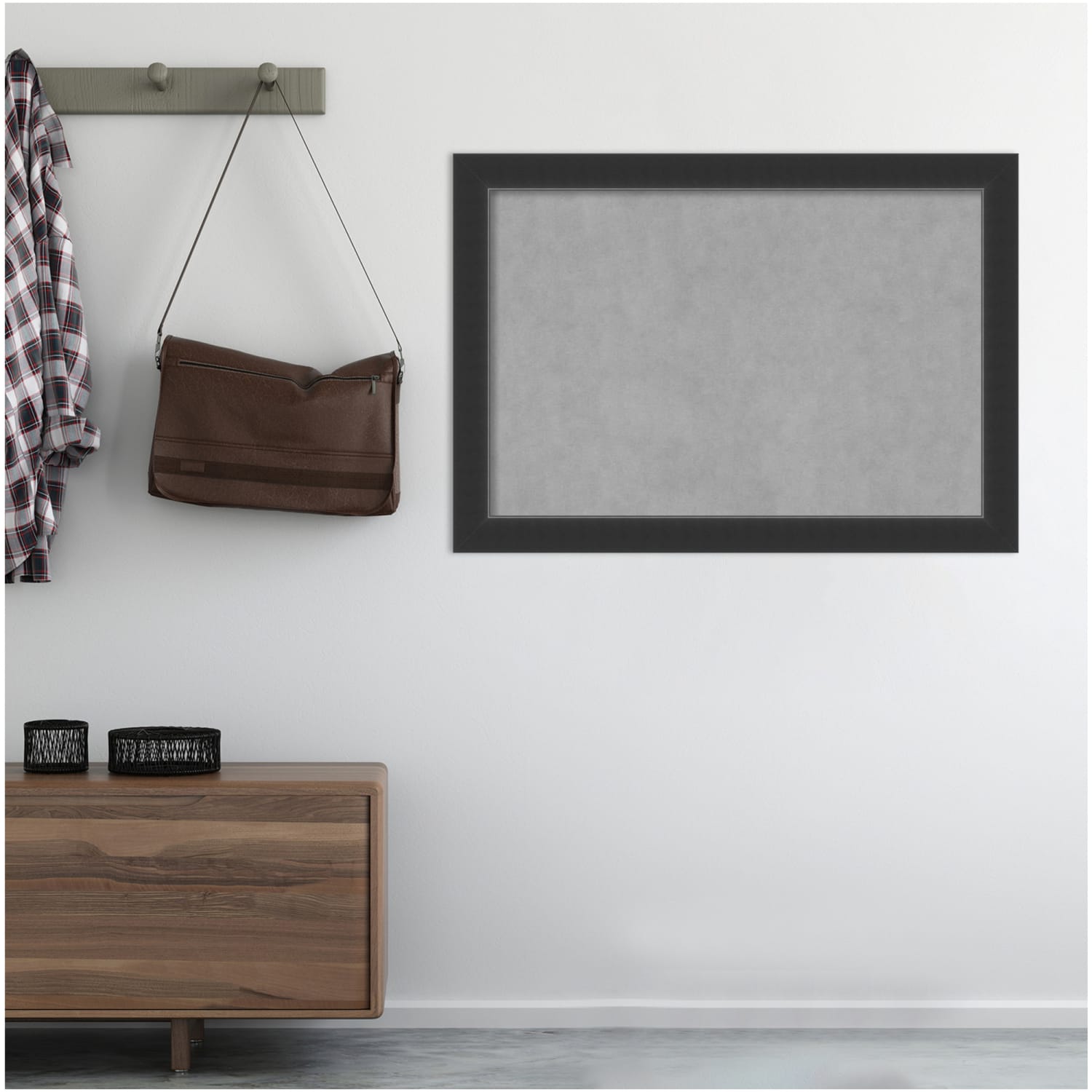 Amanti Art Magnetic Bulletin Board, 41in x 29in, Corvino Black Wood Frame - Image 6