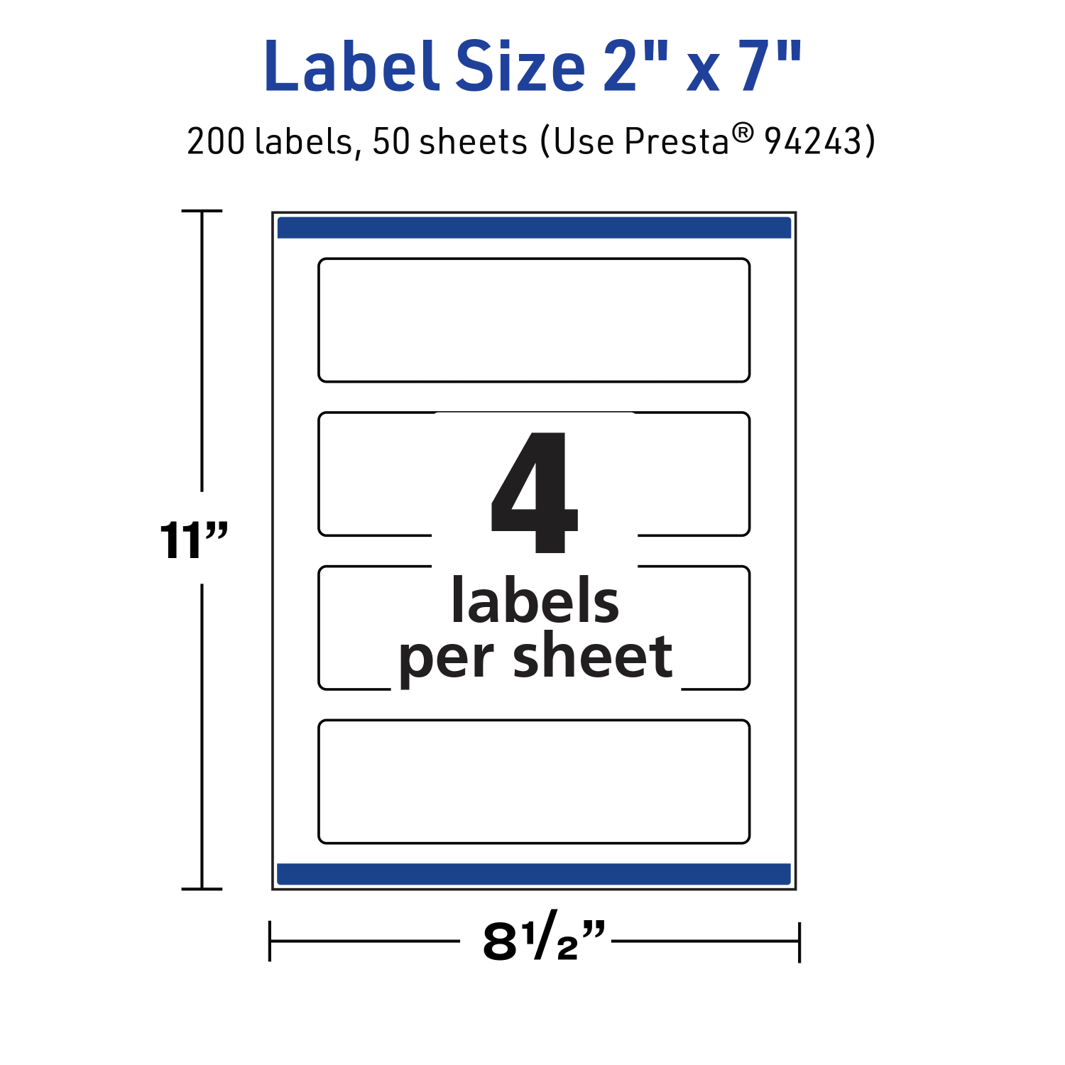 Avery Print-To-The-Edge TrueBlock Labels With Sure Feed, 94243-TWMP50, Rectangle, 2in x 7in, Matte White, Pack Of 200 - Image 6