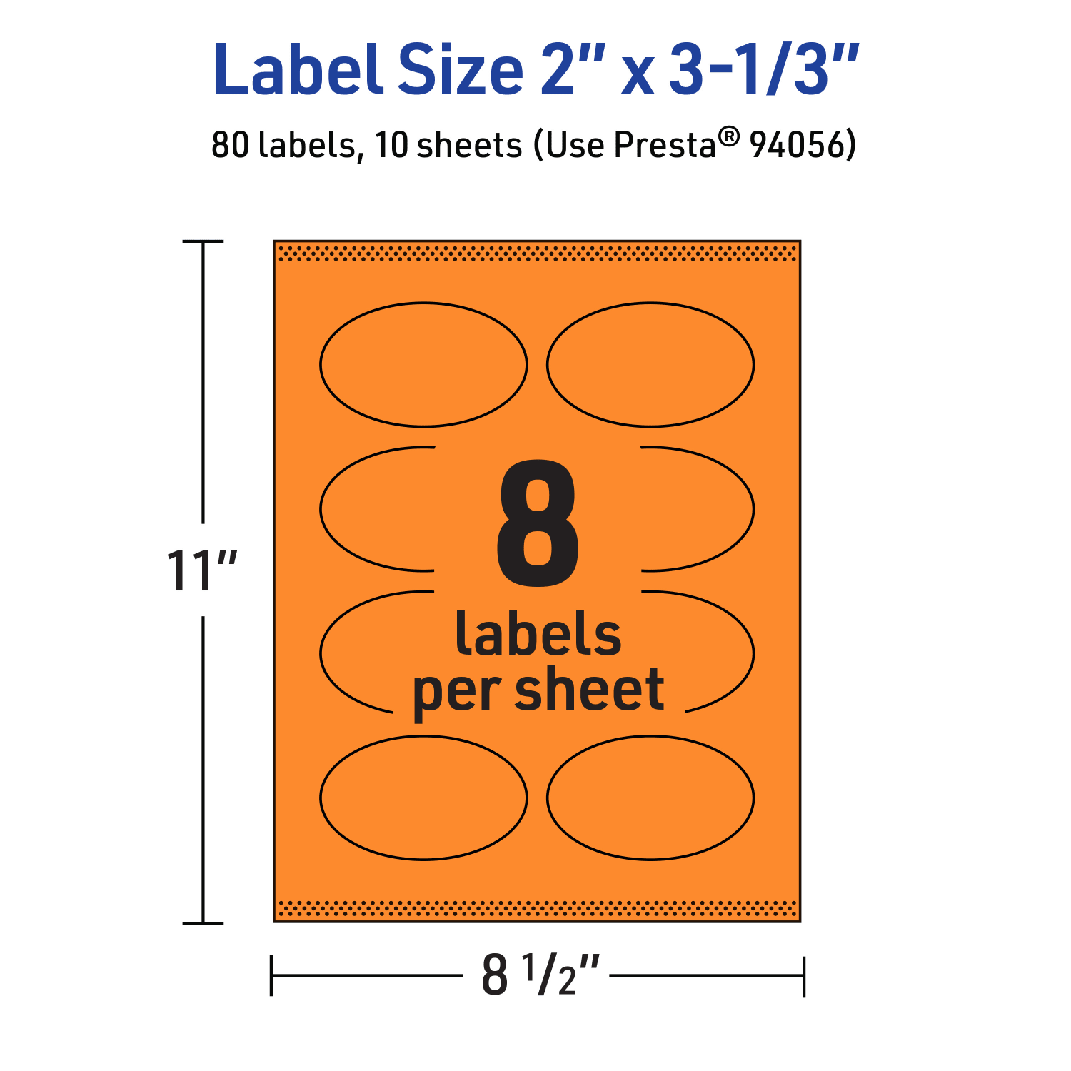 Avery Print-To-The-Edge Labels With Sure Feed Technology And Easy Peel, 94056-BOP10, Oval, 2in x 3-1/3in, Matte Bright Orange, Pack of 80 - Image 6