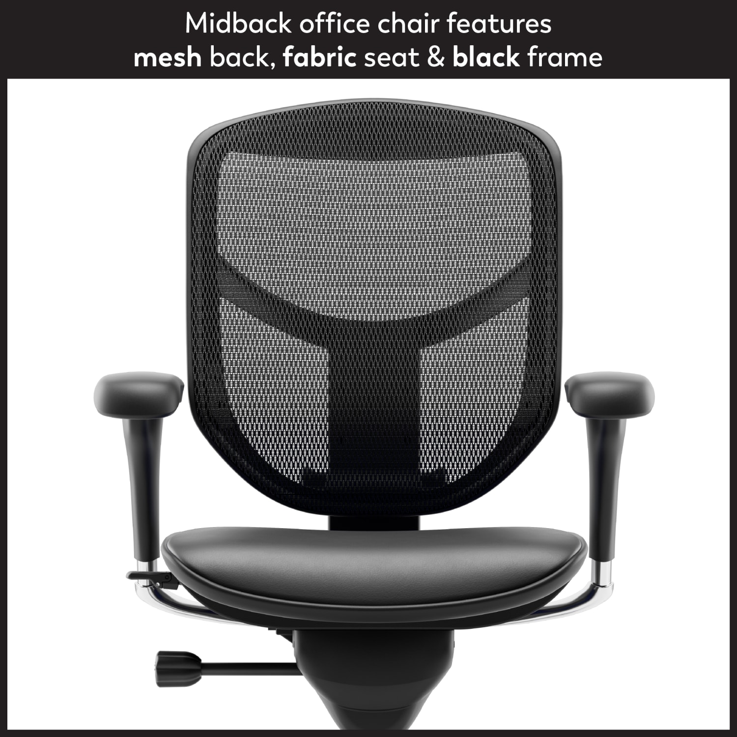 WorkPro Quantum 9000 Series Ergonomic Mesh/Antimicrobial Vinyl Mid-Back Chair, Black/Black, BIFMA Compliant - Image 4