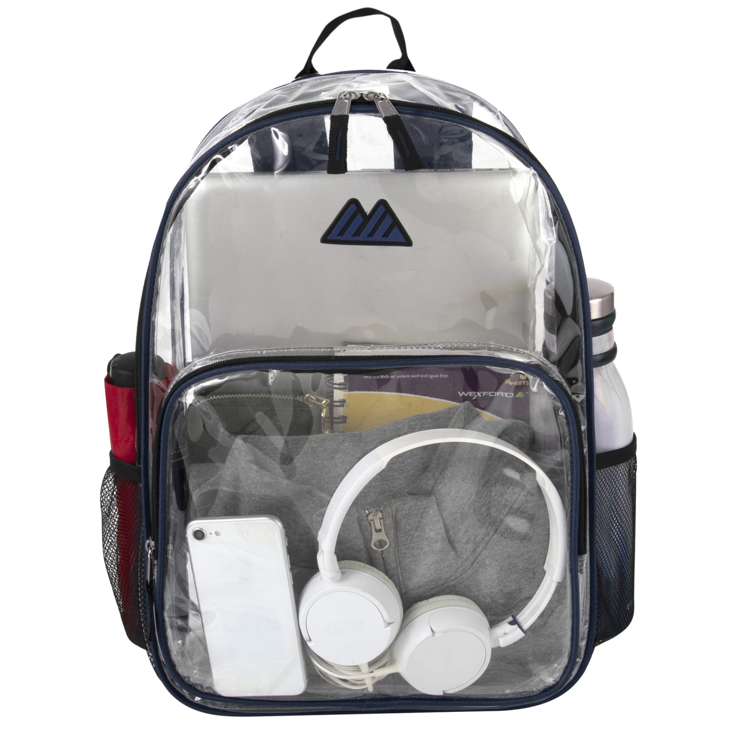 Summit Ridge Heavy-Duty Clear Backpack, Navy Trim - Image 5