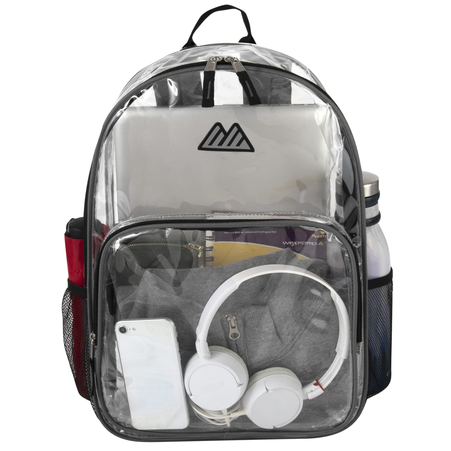 Summit Ridge Heavy-Duty Clear Backpack, Gray Trim - Image 5