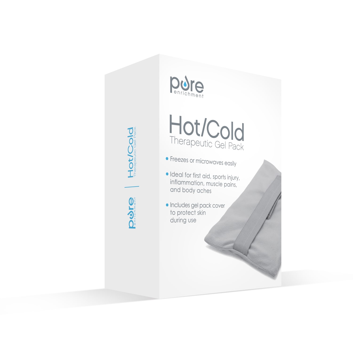 Pure Enrichment Hot/Cold Therapeutic Gel Pack, 9in x 6in, Gray - Image 4