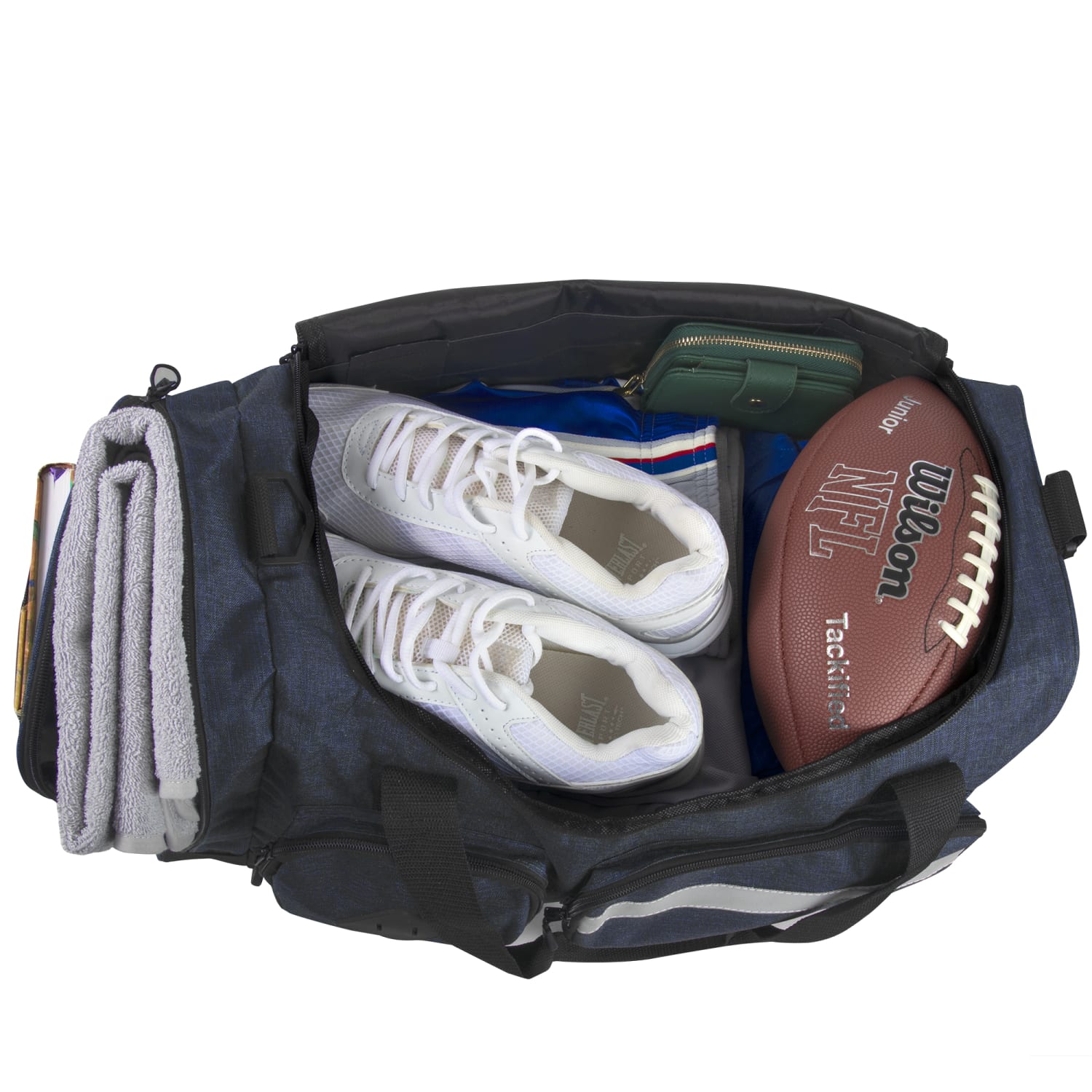 Summit Ridge Polyester Duffel, 12inH x 20inW x 9inD, Blue - Image 5