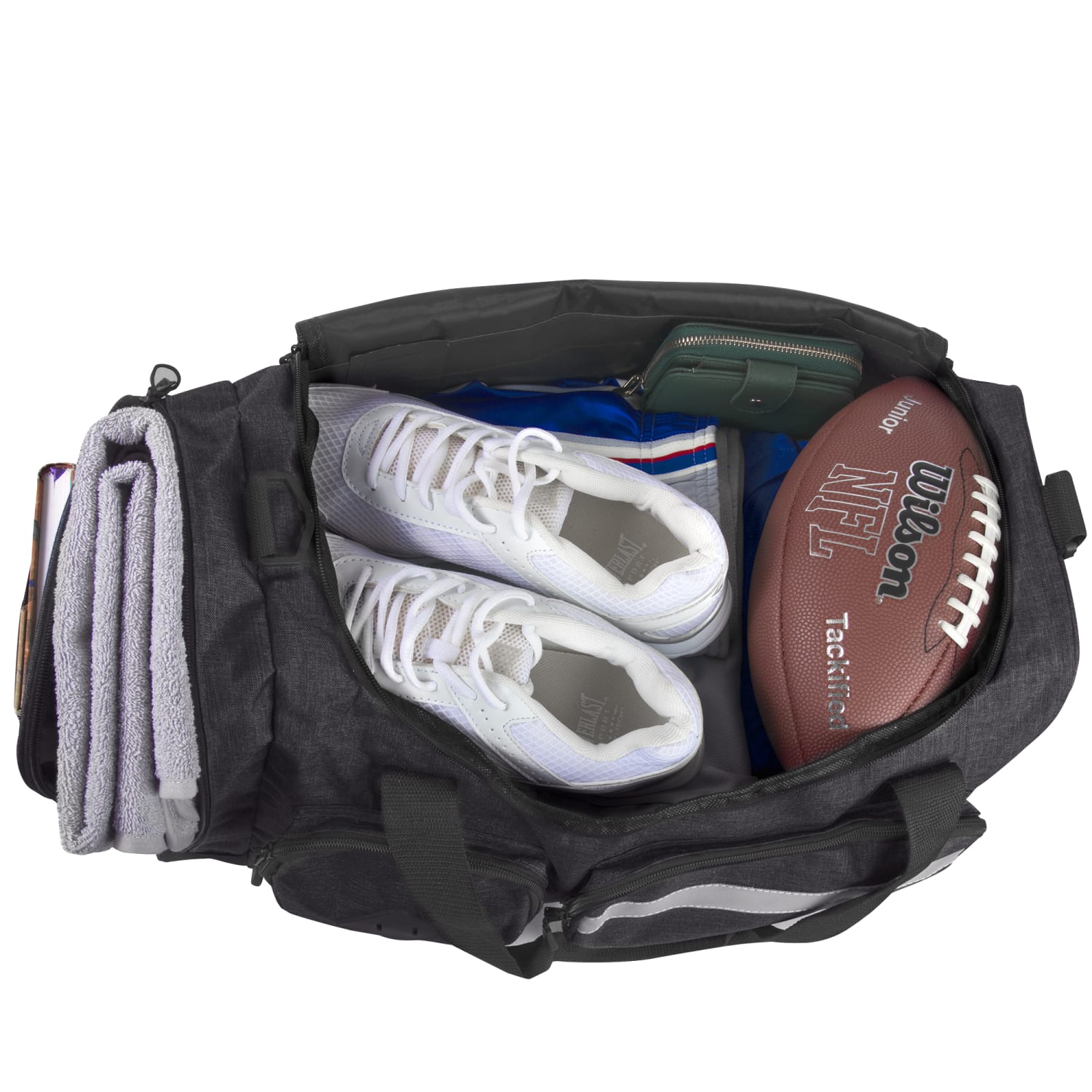 Summit Ridge Polyester Duffel, 12inH x 20inW x 9inD, Black Heather - Image 5