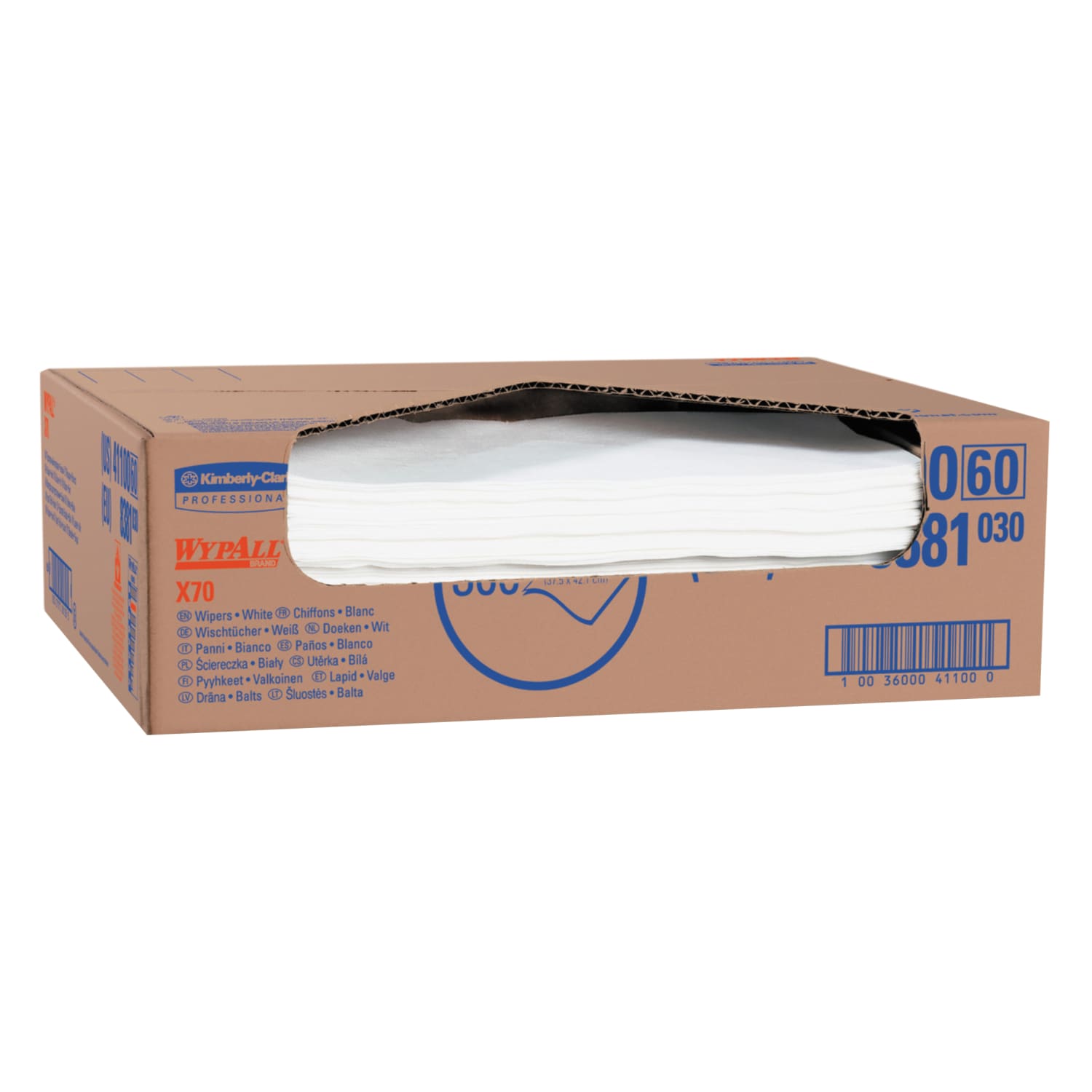X70 Cloths, Flat Sheet, 14.9 x 16.6, White, 300/Carton - Image 3