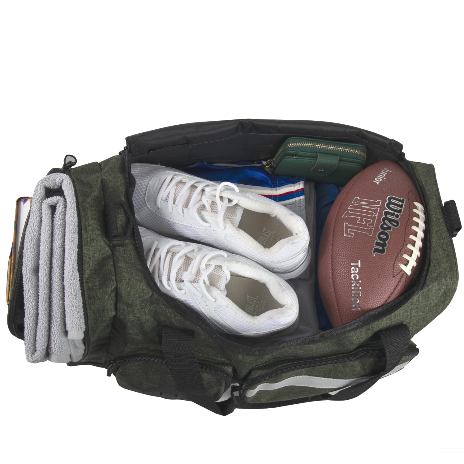 Summit Ridge Polyester Duffel, 12inH x 20inW x 9inD, Green - Image 5