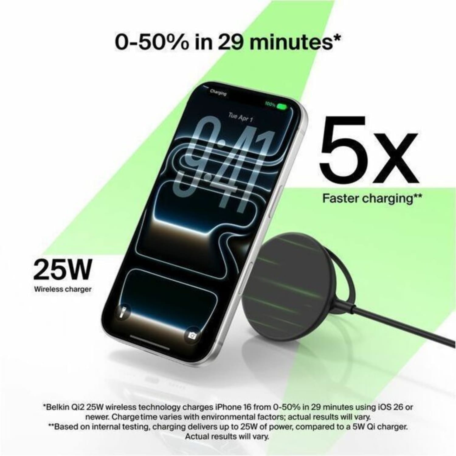 Belkin UltraCharge Magnetic Charger with Qi2 25W, WIA014TTBK - Image 6
