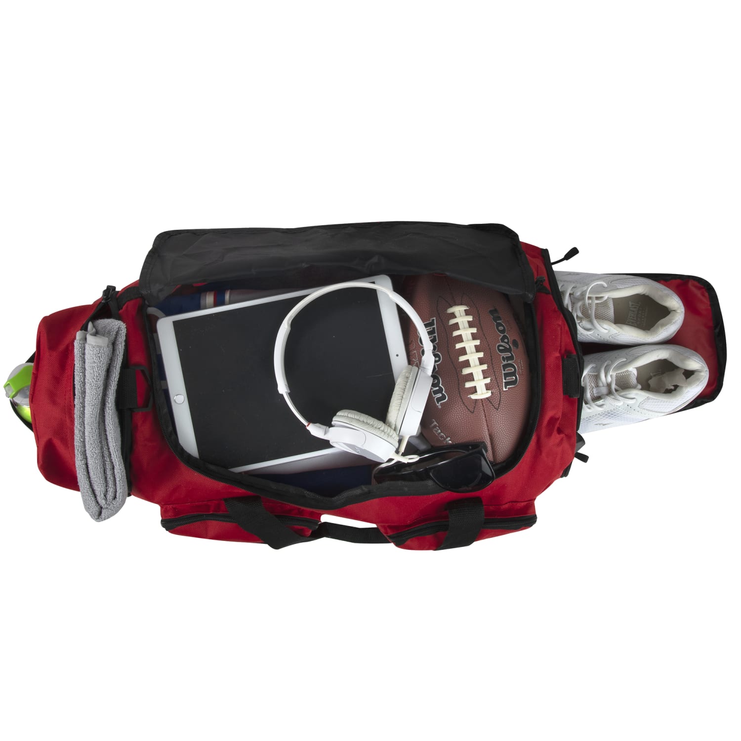 Summit Ridge Polyester Duffel, 12inH x 22inW x 9inD, Red - Image 5