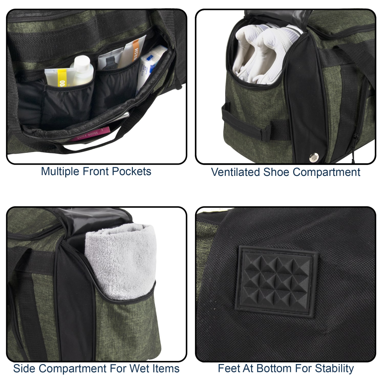 Summit Ridge Polyester Duffel, 12inH x 24inW x 9inD, Green - Image 4