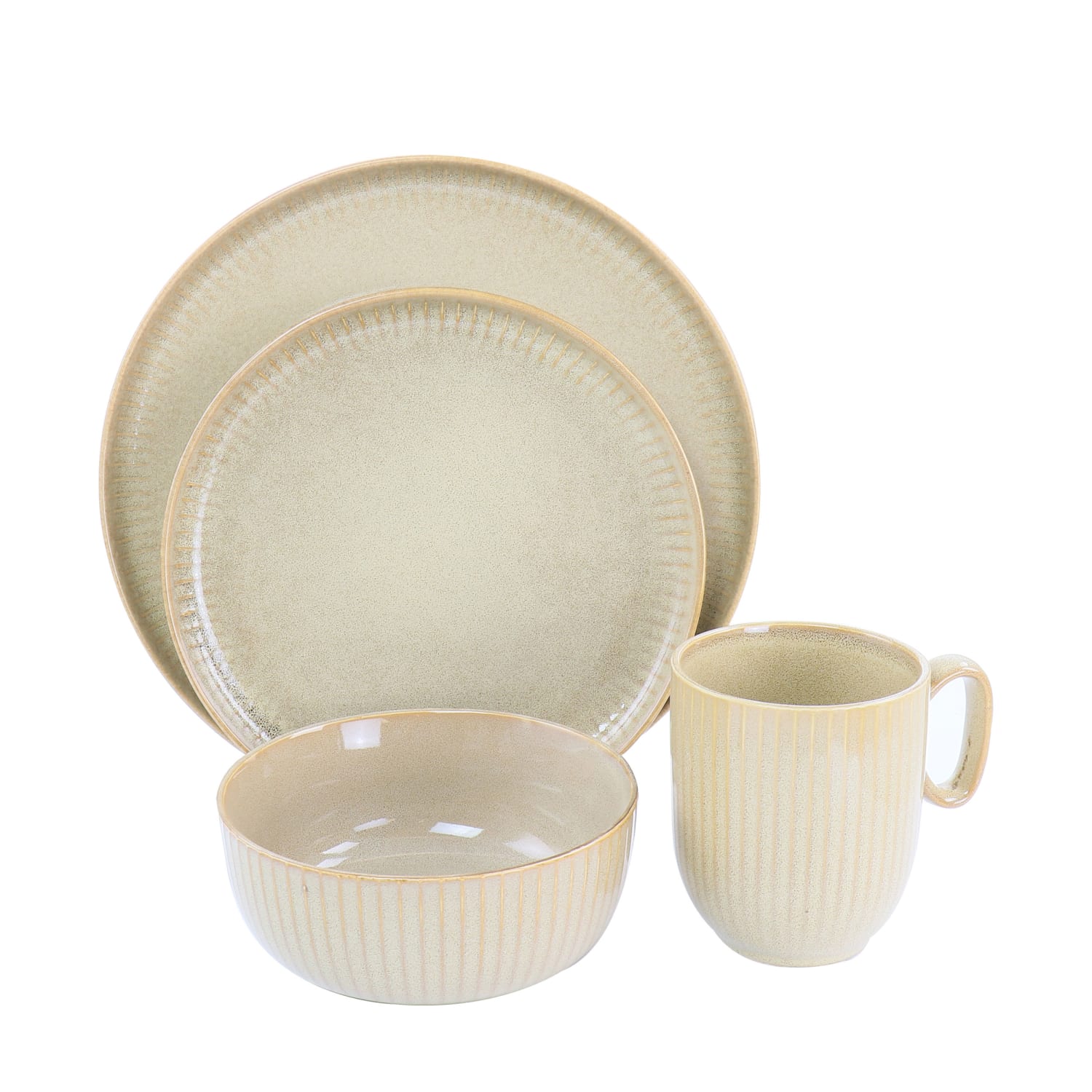 Gibson Elite Blaise 16-Piece Stoneware Dinnerware Set, Beige - Image 5