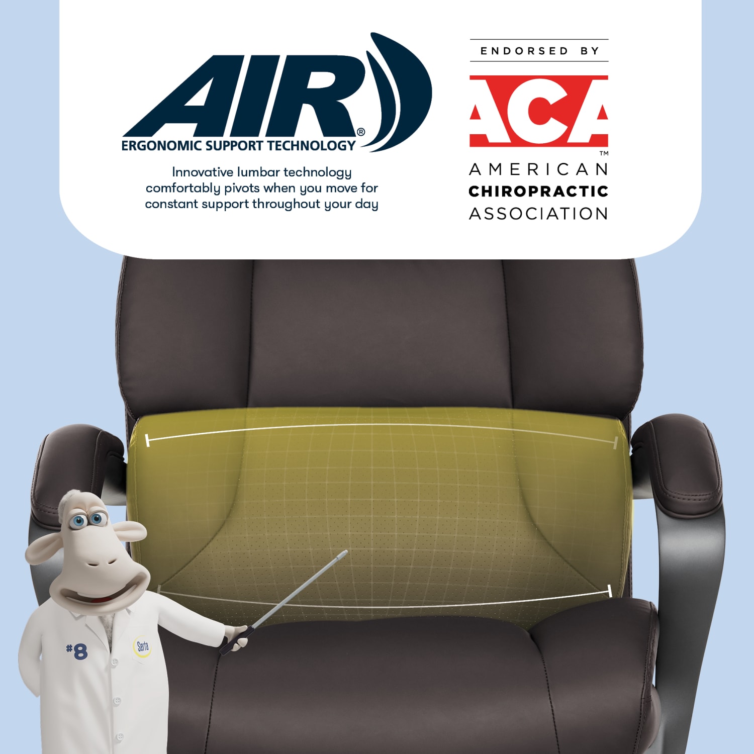 Serta® SmartLayers™ Bellmore Big & Tall Ergonomic Executive Office Chair with Pebbled-Texture Vegan Leather, Brown/Dark Gray, BIFMA Compliant - Image 11