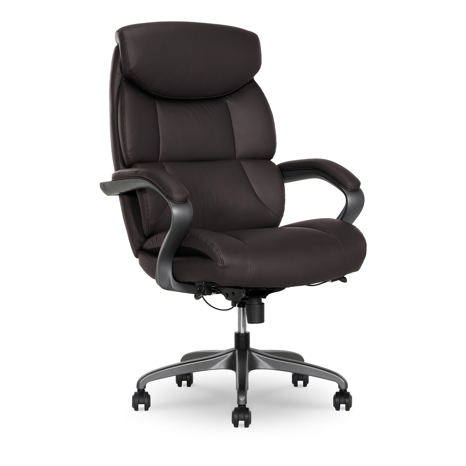 Serta® SmartLayers™ Bellmore Big & Tall Ergonomic Executive Office Chair with Pebbled-Texture Vegan Leather, Brown/Dark Gray, BIFMA Compliant - Image 12