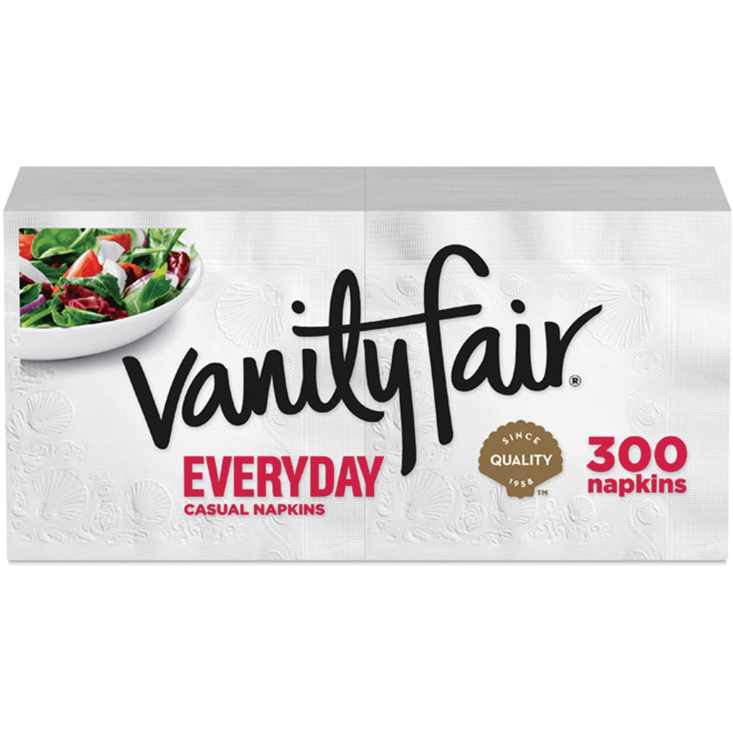 Vanity Fair 2-Ply Everyday Napkins, 13in x 6in, White, Pack Of 300 Napkins - Image 5