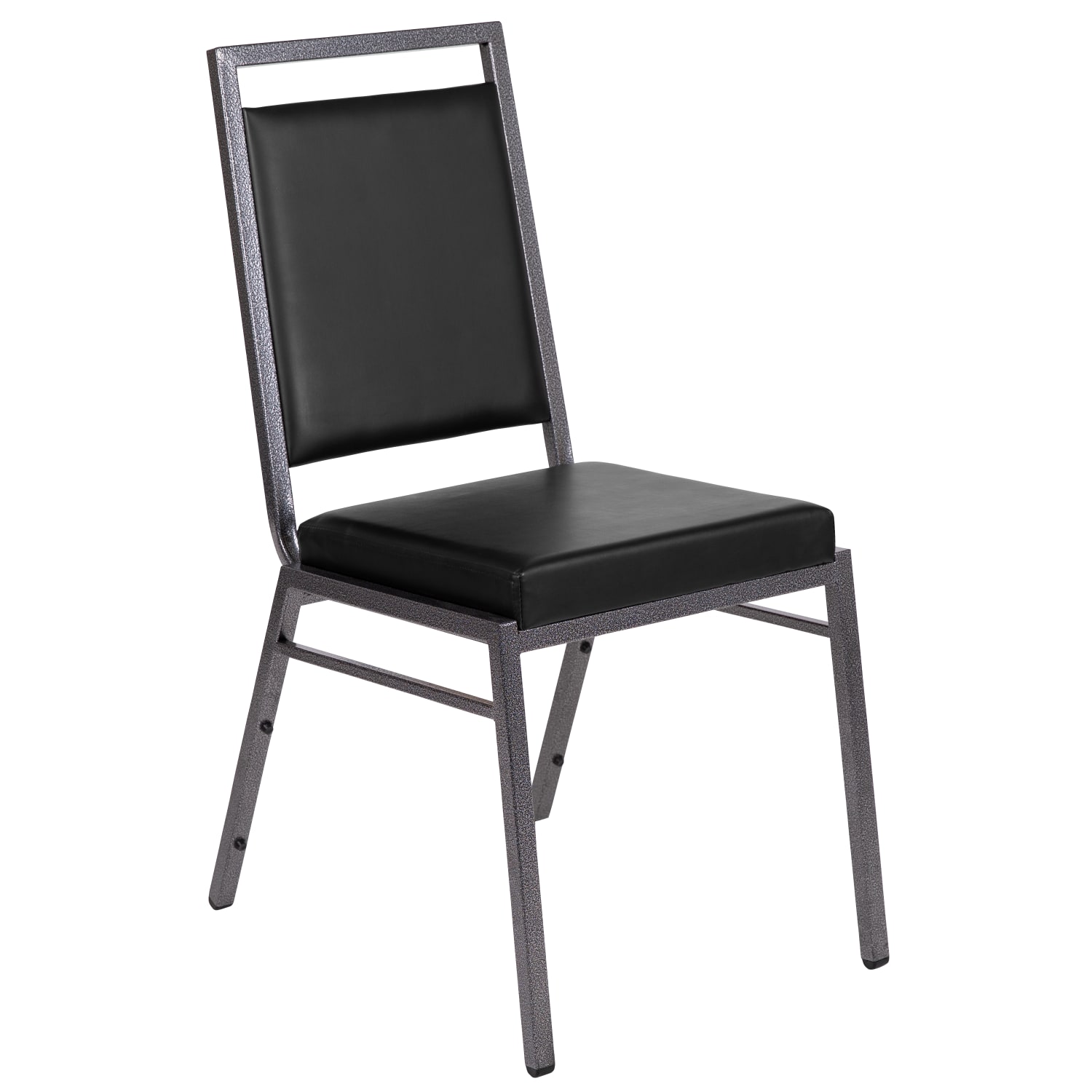 Flash Furniture HERCULES Square Back Stacking Banquet Chair BlackSilver PopularChairscom