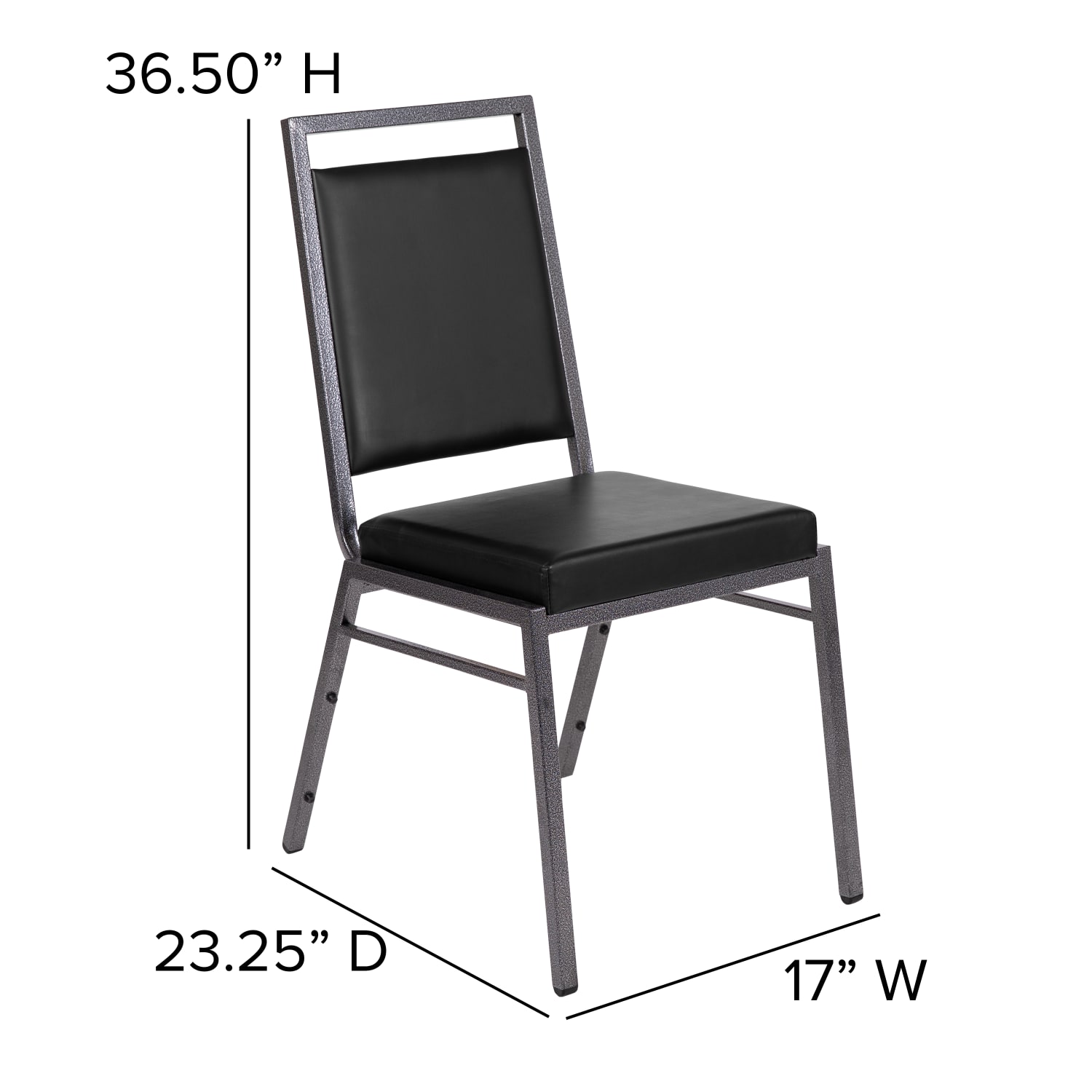 Flash Furniture HERCULES Square Back Stacking Banquet Chair BlackSilver PopularChairscom