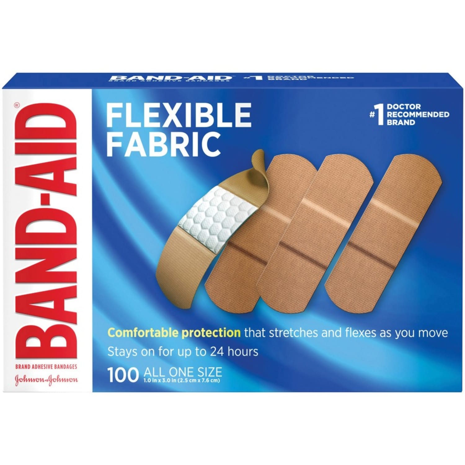 Band-Aid Flexible Fabric Adhesive Bandages - 1in - 1200/Carton - 100 Per Box - Beige - Fabric - Image 5