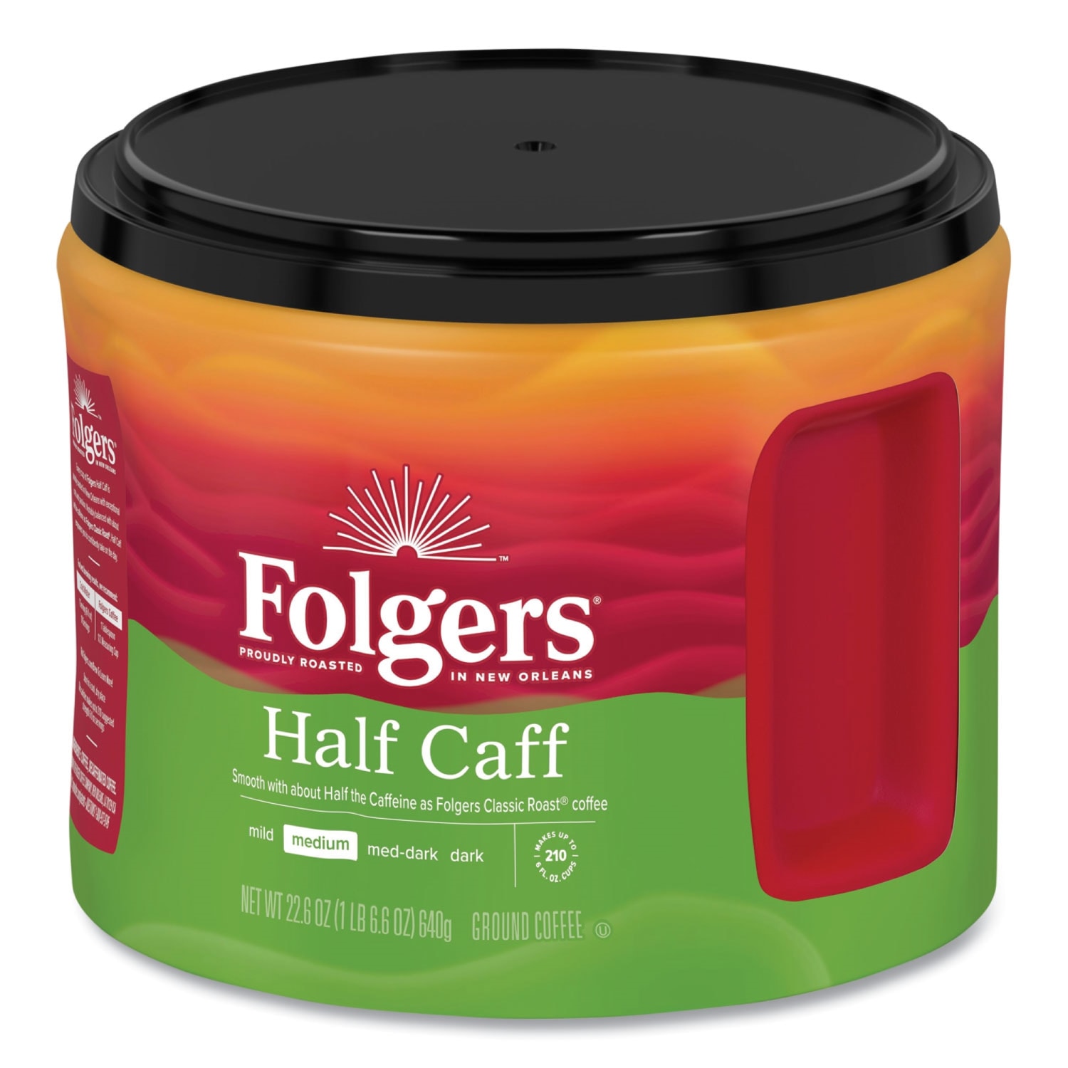 Folgers Coffee, Half Caff, 22.6 Oz Canister, Case Of 6 Canisters - Image 5