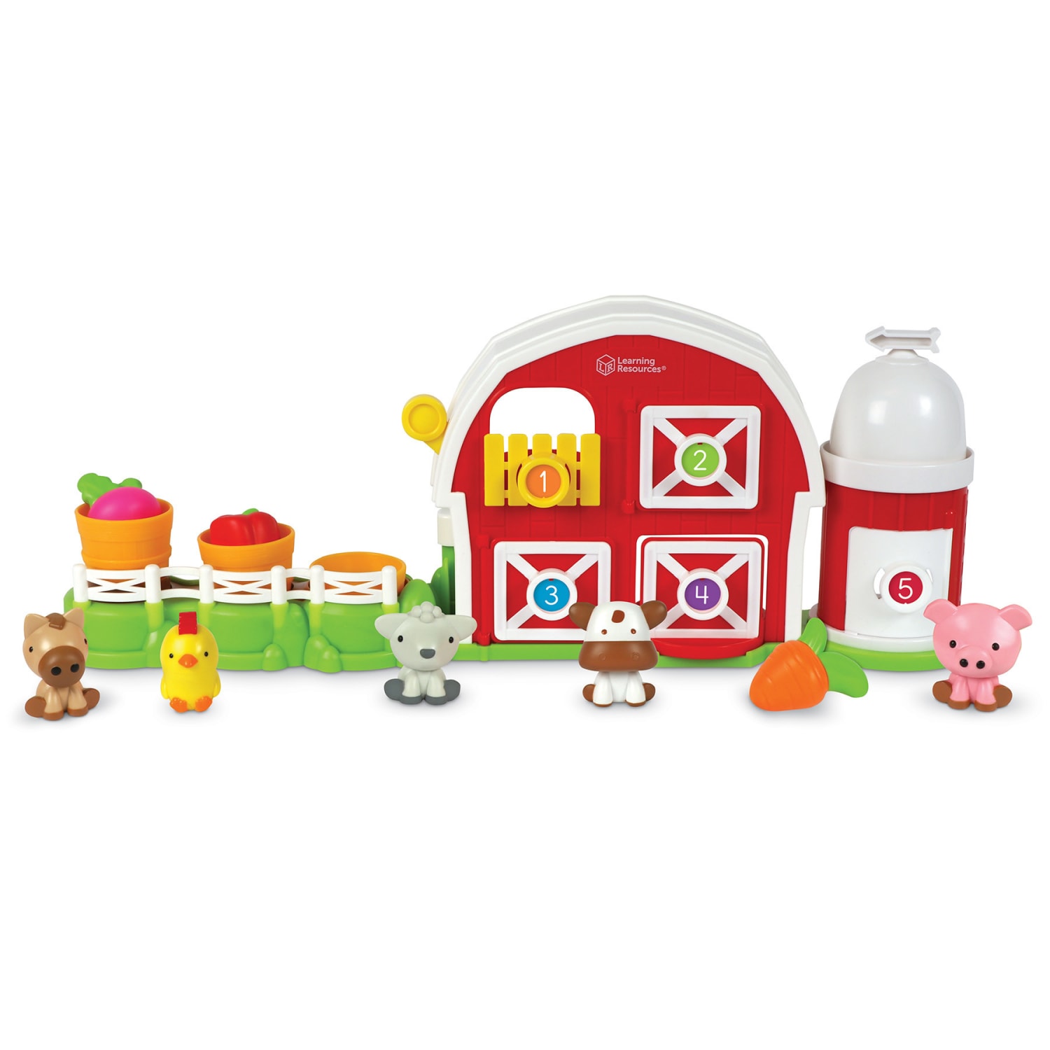 Learning Resources Peekaboo Learning Barn Play Set, 22.32inL x 4.47inW x 8.18inH, 12 Pieces - Image 4
