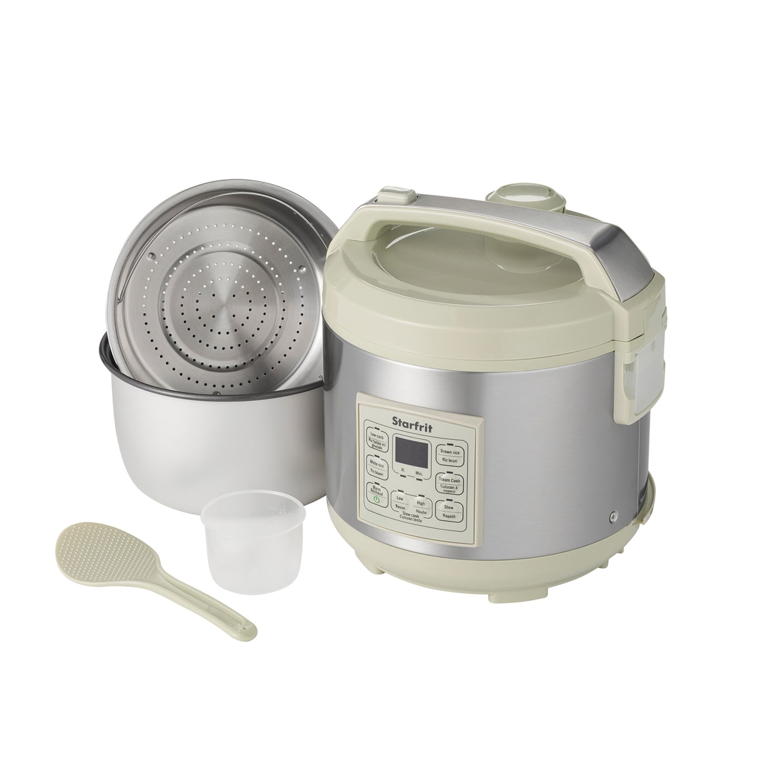 Starfrit 14-Cup Low-Carb Electric Rice Cooker, Gray/Green - Image 3