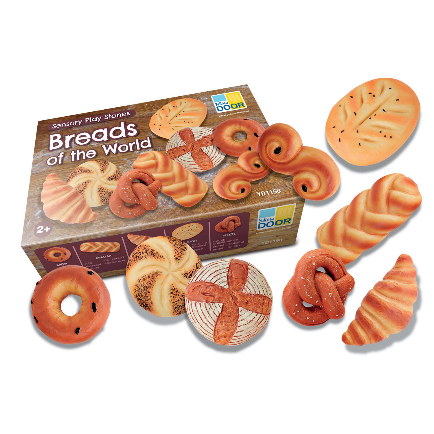 Yellow Door Sensory Play Stones, Breads of the World, Set Of 8 Stones - Image 3