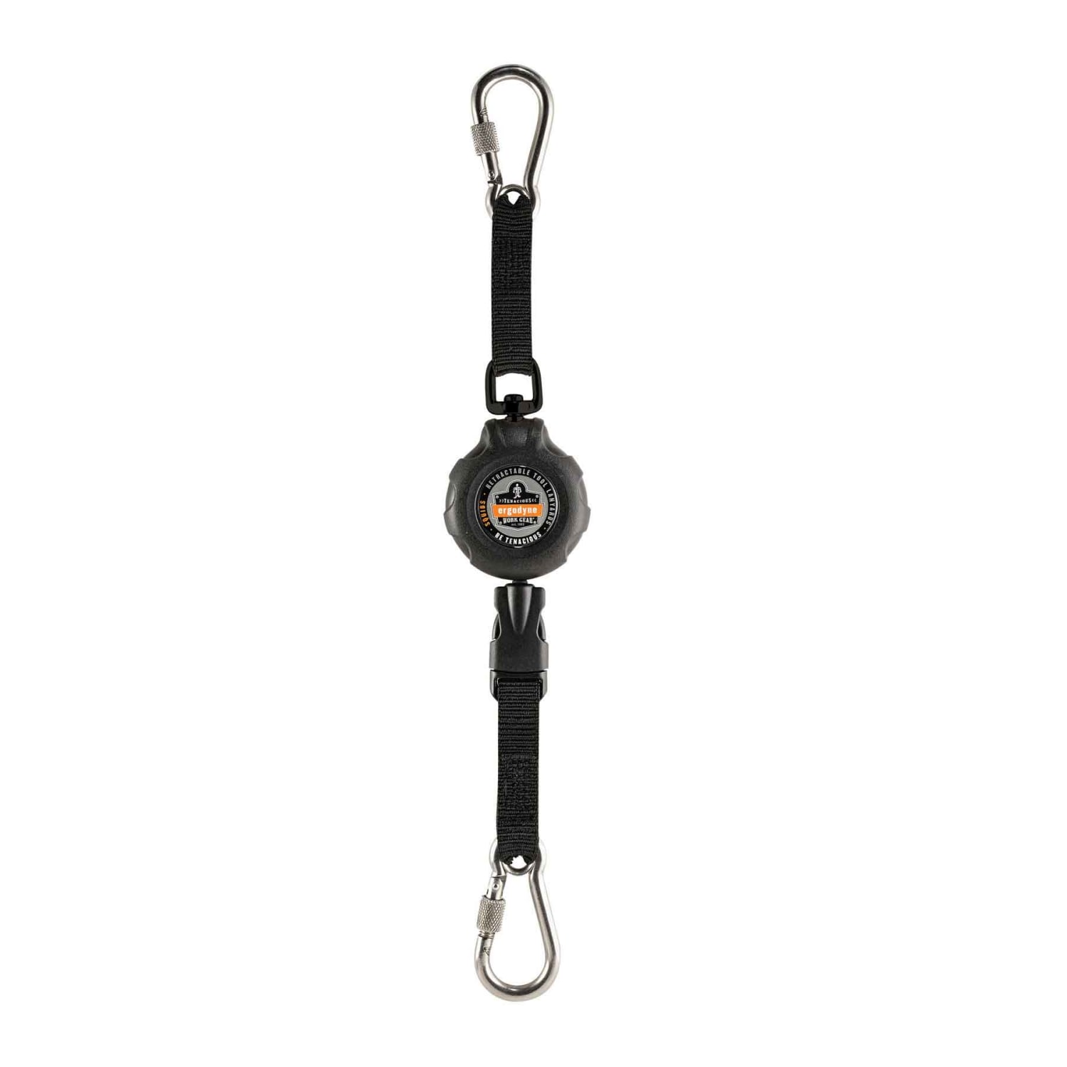 Ergodyne Squids 3000 Retractable Dual Carabiner Lanyard, 1 Lb, Black - Image 3