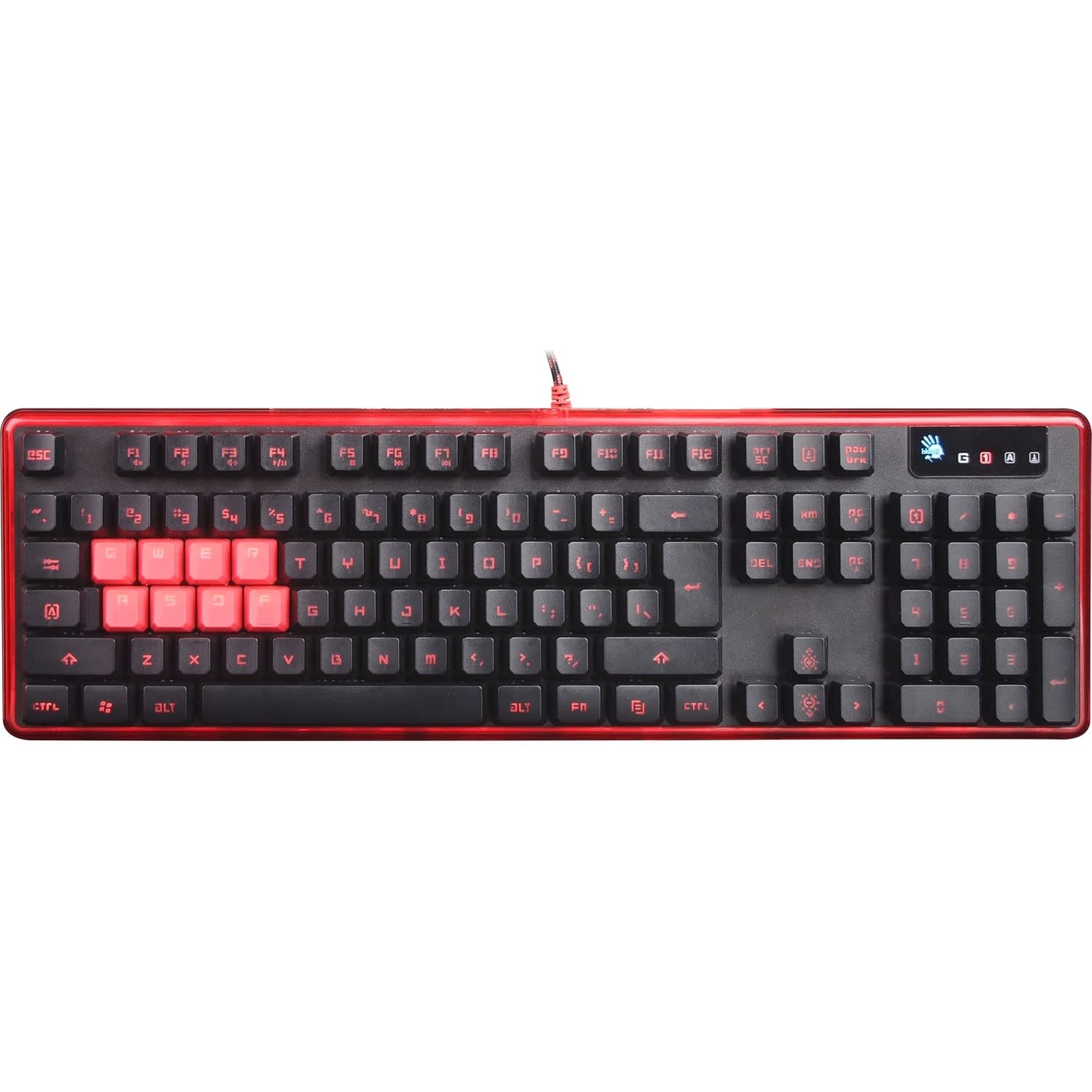 BLOODY GAMING 8 KEY MECHANICAL BACKLIT ZERO LAG GAMING KEYBOARD - Cable Connectivity - USB Interface Multimedia, Macro Hot Key(s) - B2278