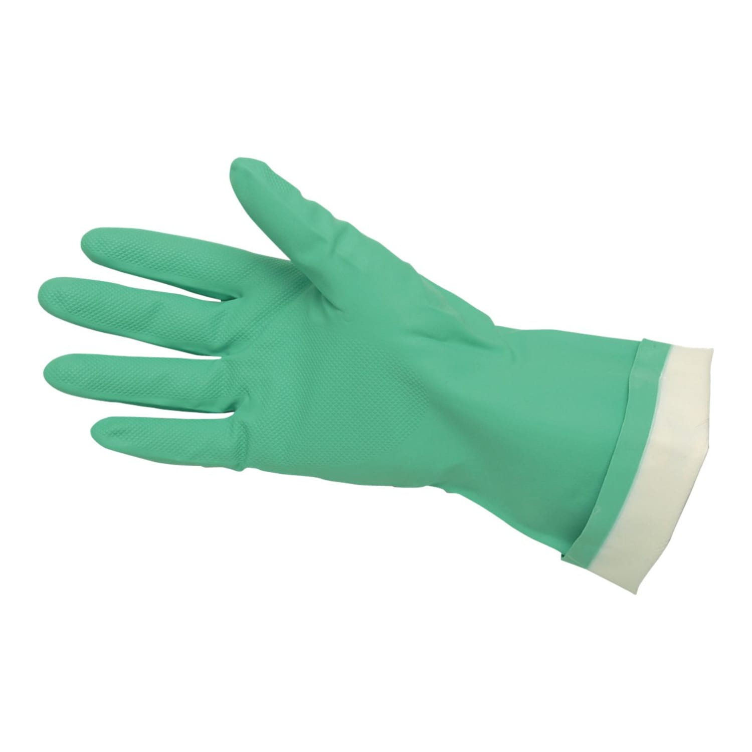Memphis Flock-Lined Nitrile Gloves, Green, One Size Fits All, 12 Pairs - Image 3