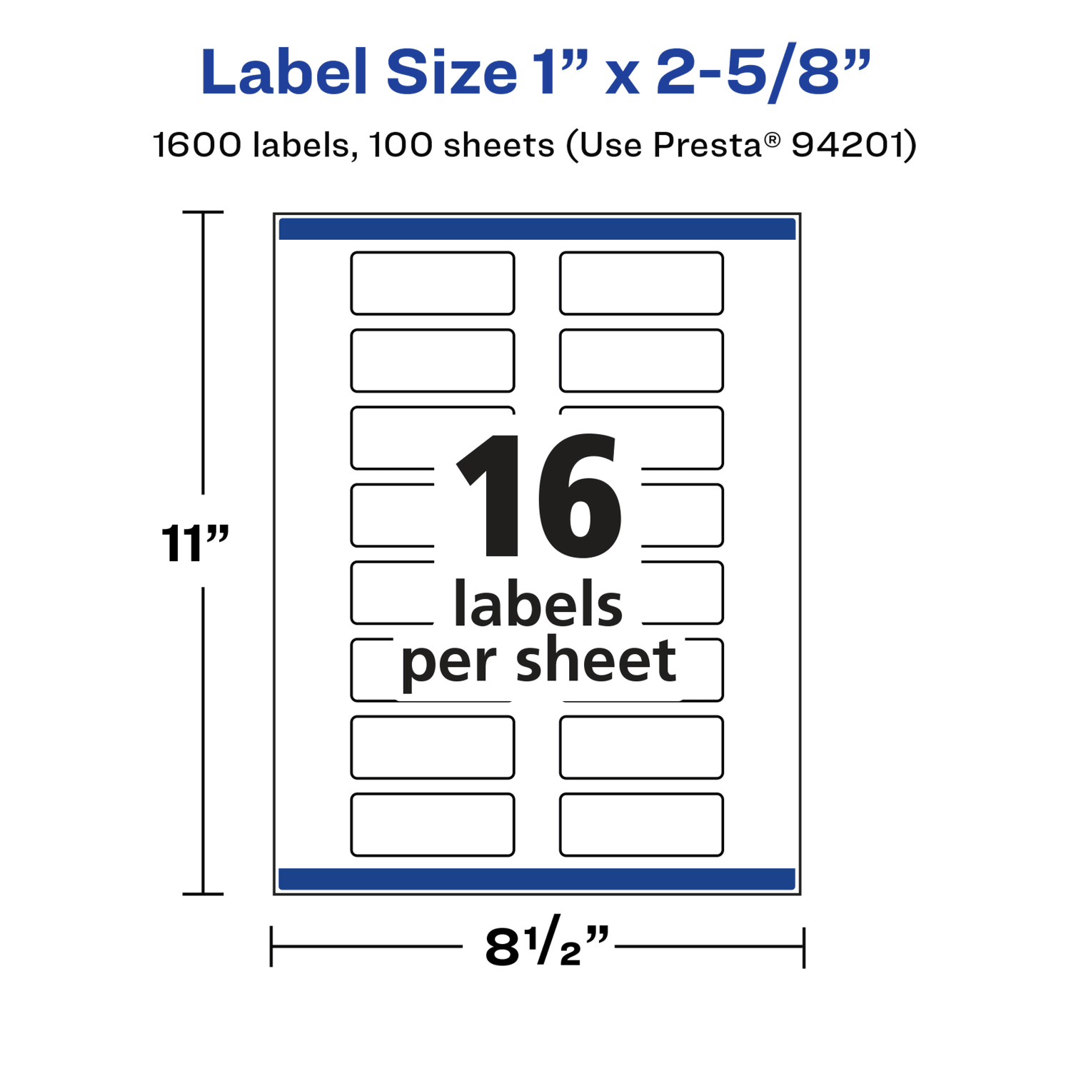 Avery Glossy Permanent Labels With Sure Feed, 94201-WGP100, Rectangle, 1in x 2-5/8in, White, Pack Of 1,600 - Image 6