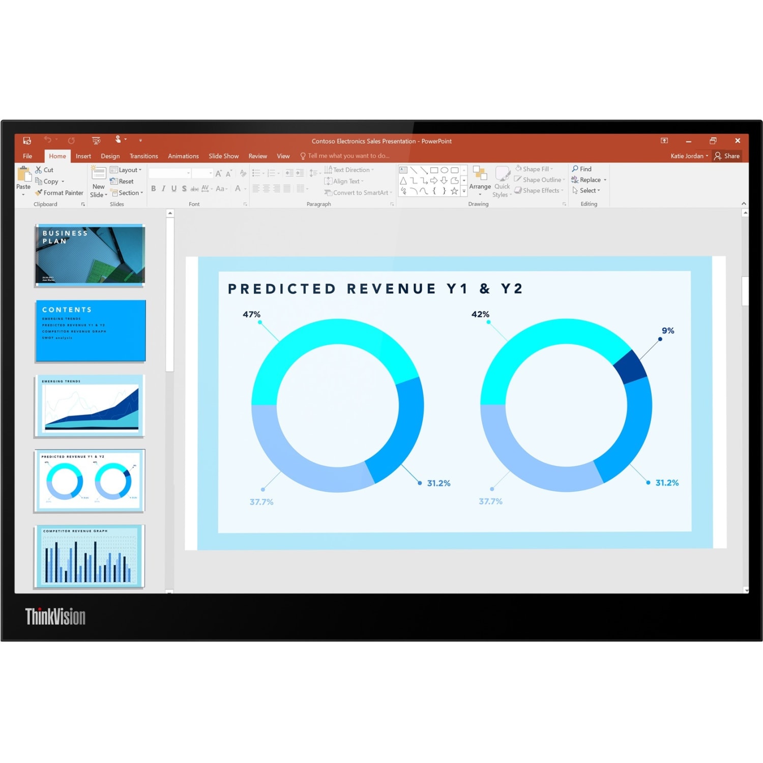 Lenovo ThinkVision M14d 14in Class LED Monitor - 16:10 - Raven Black - 14in Viewable - In-plane Switching (IPS) Technology - WLED Backlight - 2240 x 1400 - 16.7 Million Colors - 375 Nit - 6 ms - 60 Hz Refresh Rate - USB Hub - Image 3
