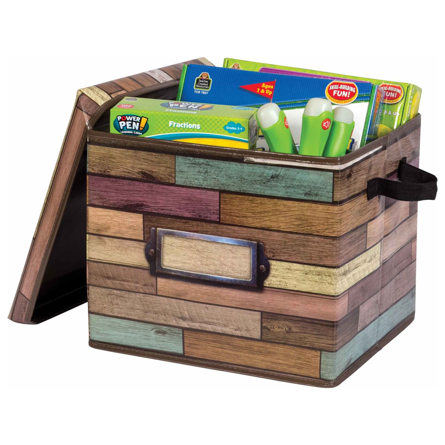 Teacher Created Resources Storage Box With Lid, Medium Size, Brown - Image 3