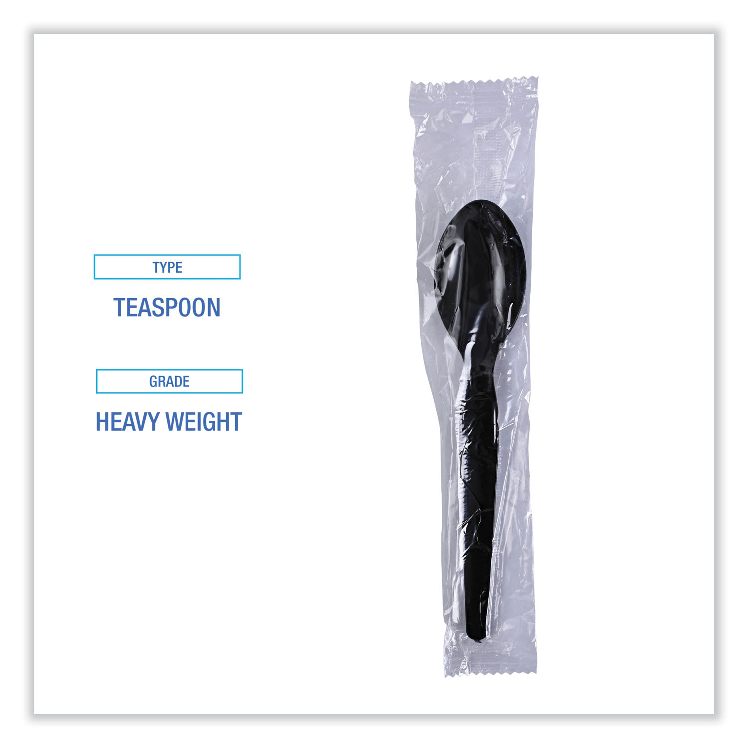 Boardwalk Heavyweight Wrapped Polystyrene Teaspoons, Black, Pack Of 1000 Spoons - Image 6