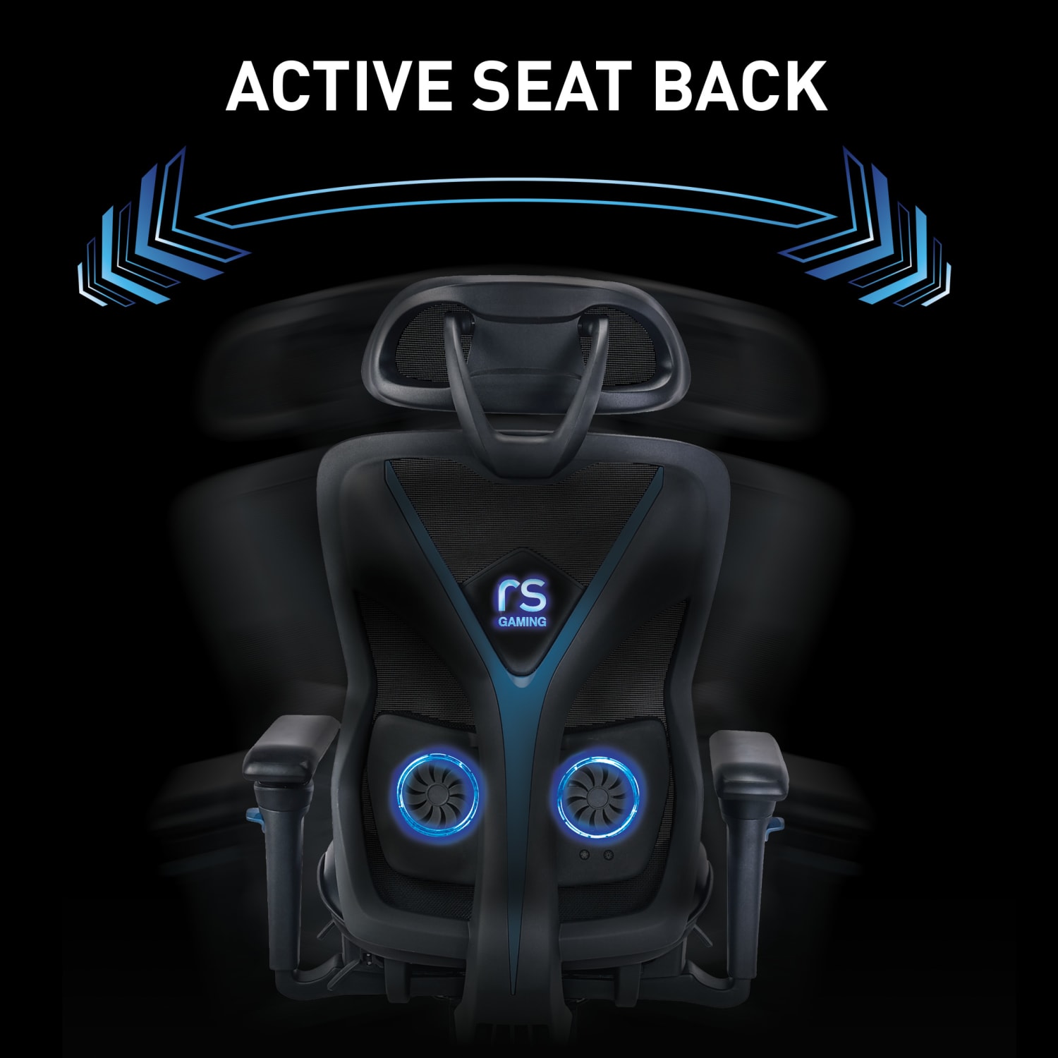 RS Gaming Eonix Ergonomic MeshVegan Leather High Back Active Chair  Footstool BlackBlue BIFMA Compliant PopularChairscom